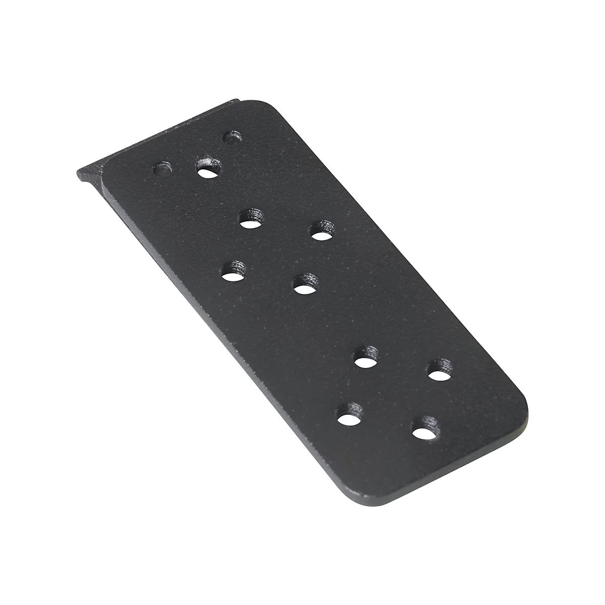 Schwarze Metallplatte mit mehreren Löchern.