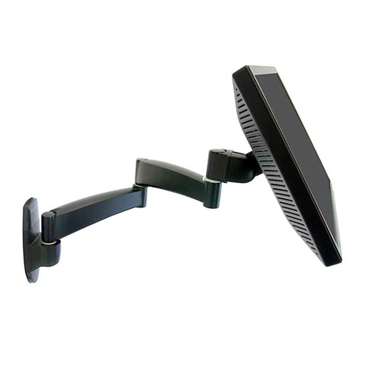 ergotron® 200 Series 2 Extensions bras de moniteur, support mural, pour 1 écran jusqu'à 27″ &amp; jusqu'à 11,3 kg, rotatif &amp; inclinable, réglable en profondeur, VESA, noir.