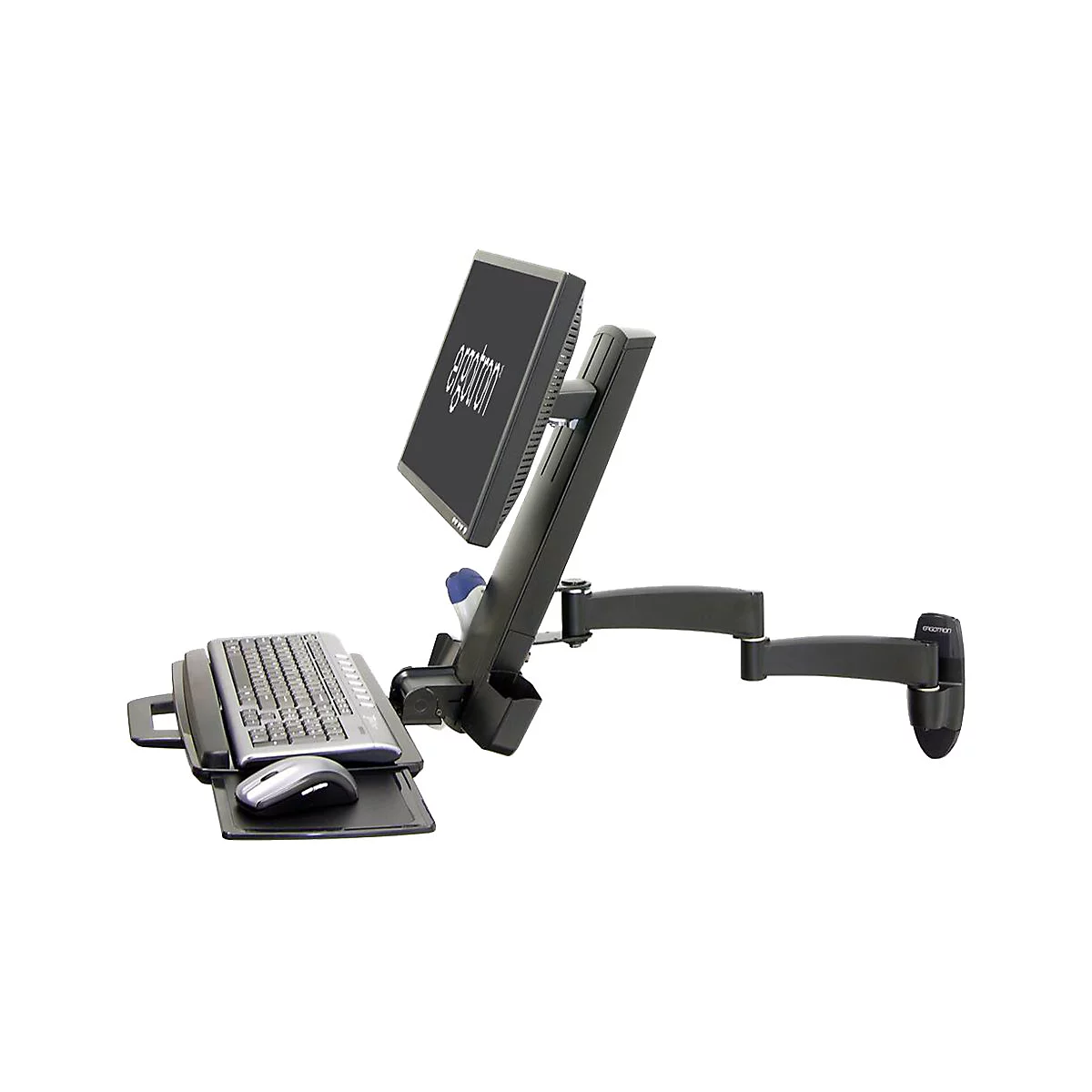 Ergotron 200 Series - Befestigungskit (Gelenkarm, Tastaturablage mit linker/rechter Mausablage, Barcode-Scanner-Halter) - für LCD-Display / PC-Ausrüstung - Stahl - Schwarz - Bildschirmgröße: bis zu 61 cm (bis zu 24 Zoll)
