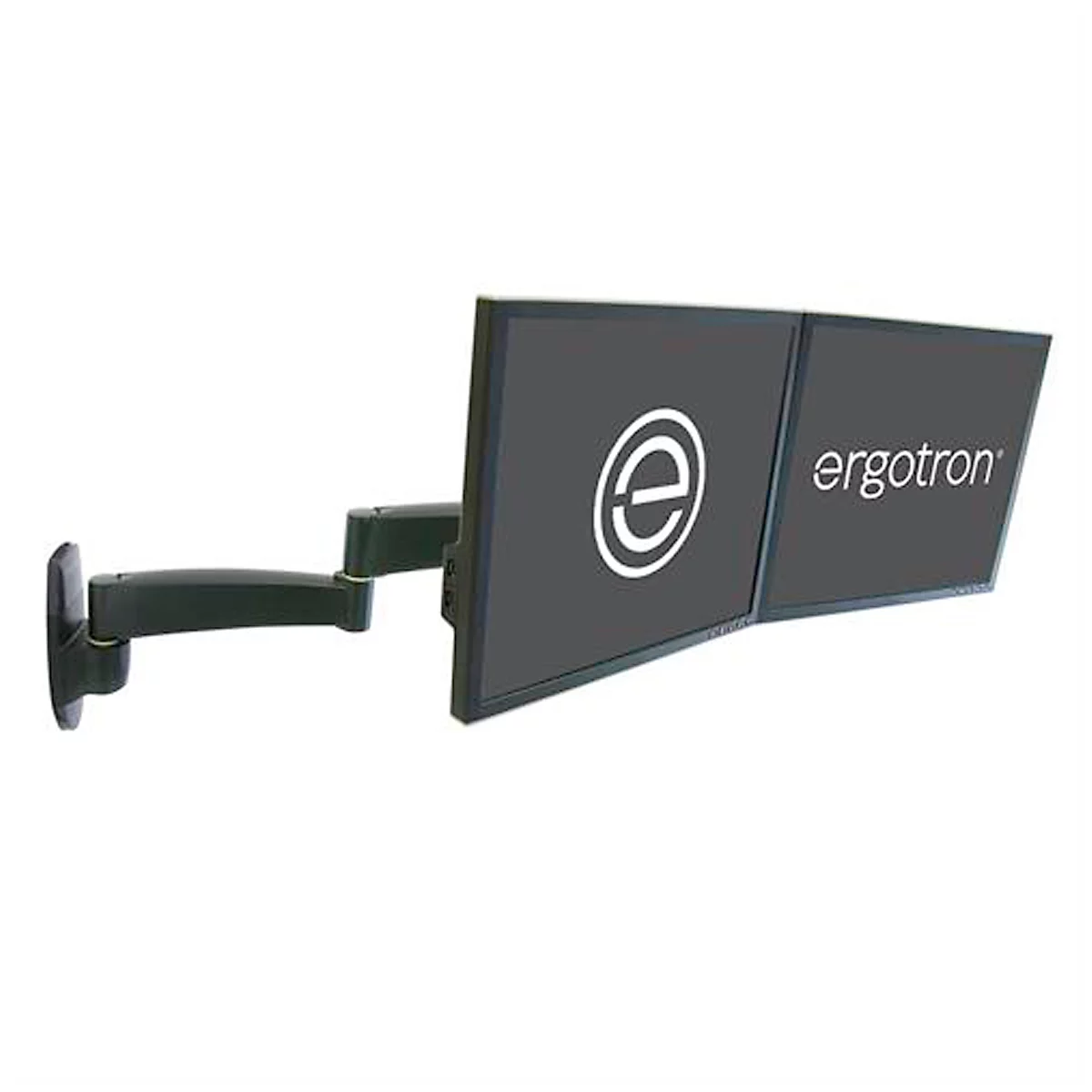ergotron® 200 Series Dual Monitorarm, Wandmontage, für 2 Displays bis 22″ & bis 5,9 kg, um 360° drehbar, tiefenverstellbar, VESA, schwarz