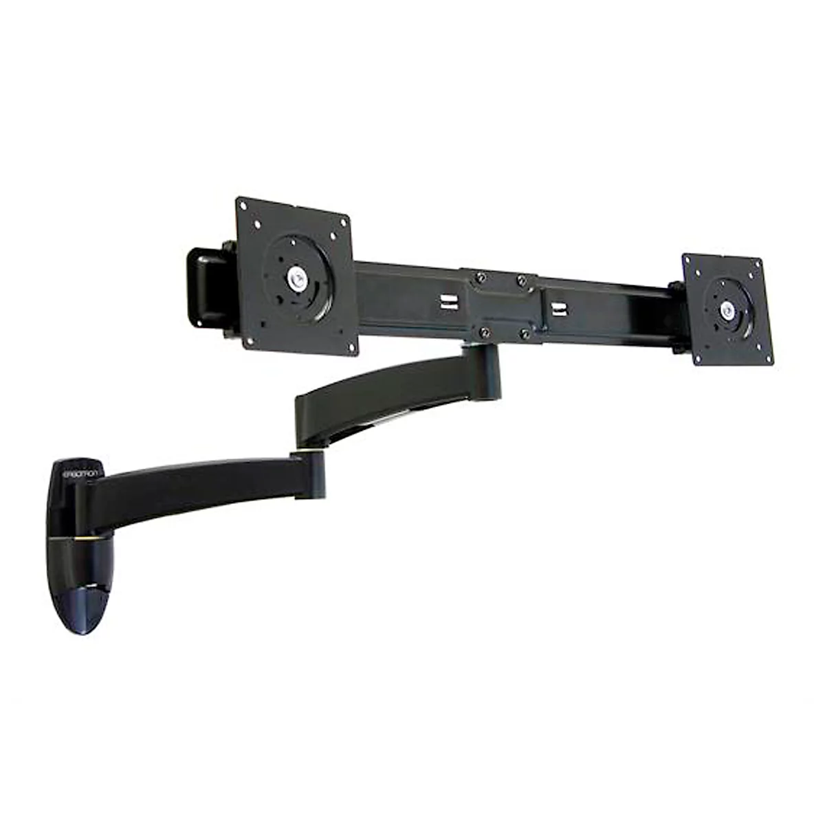 ergotron® 200 Series Dual Monitorarm, Wandmontage, für 2 Displays bis 22″ & bis 5,9 kg, um 360° drehbar, tiefenverstellbar, VESA, schwarz