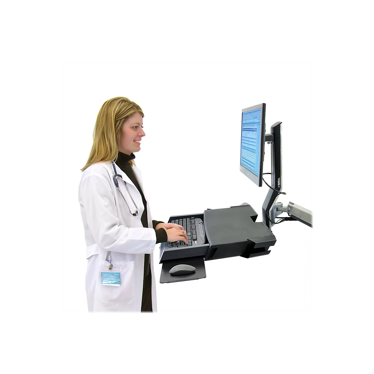 Ergotron - Befestigungskit (Handgelenkkissen, Schienenmontage Halterungsset, Mausablage zum Herausziehen, höhenverstellbare Halterung, Ablage für Barcode-Scanner und Maus, Combo Schwenkarm, Arbeitsfläche mit Tastaturablage) - für LCD-Display / PC-...
