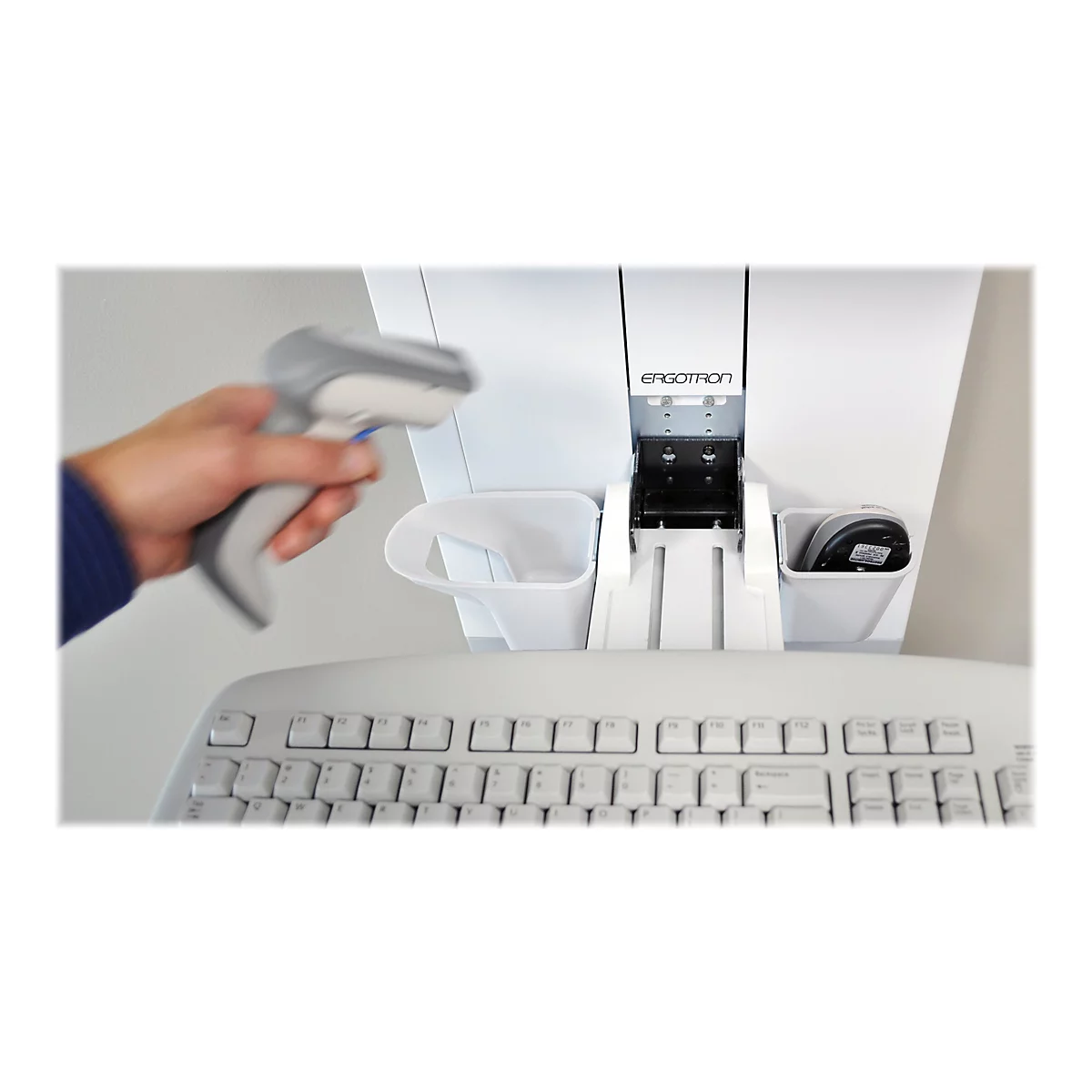 Ergotron - Befestigungskit (Tastaturablage, Handgelenkkissen, Maushalterung, vertikale Verstellschiene) - für LCD-Display / PC-Ausrüstung - Patientenzimmer - Stahl - weiß