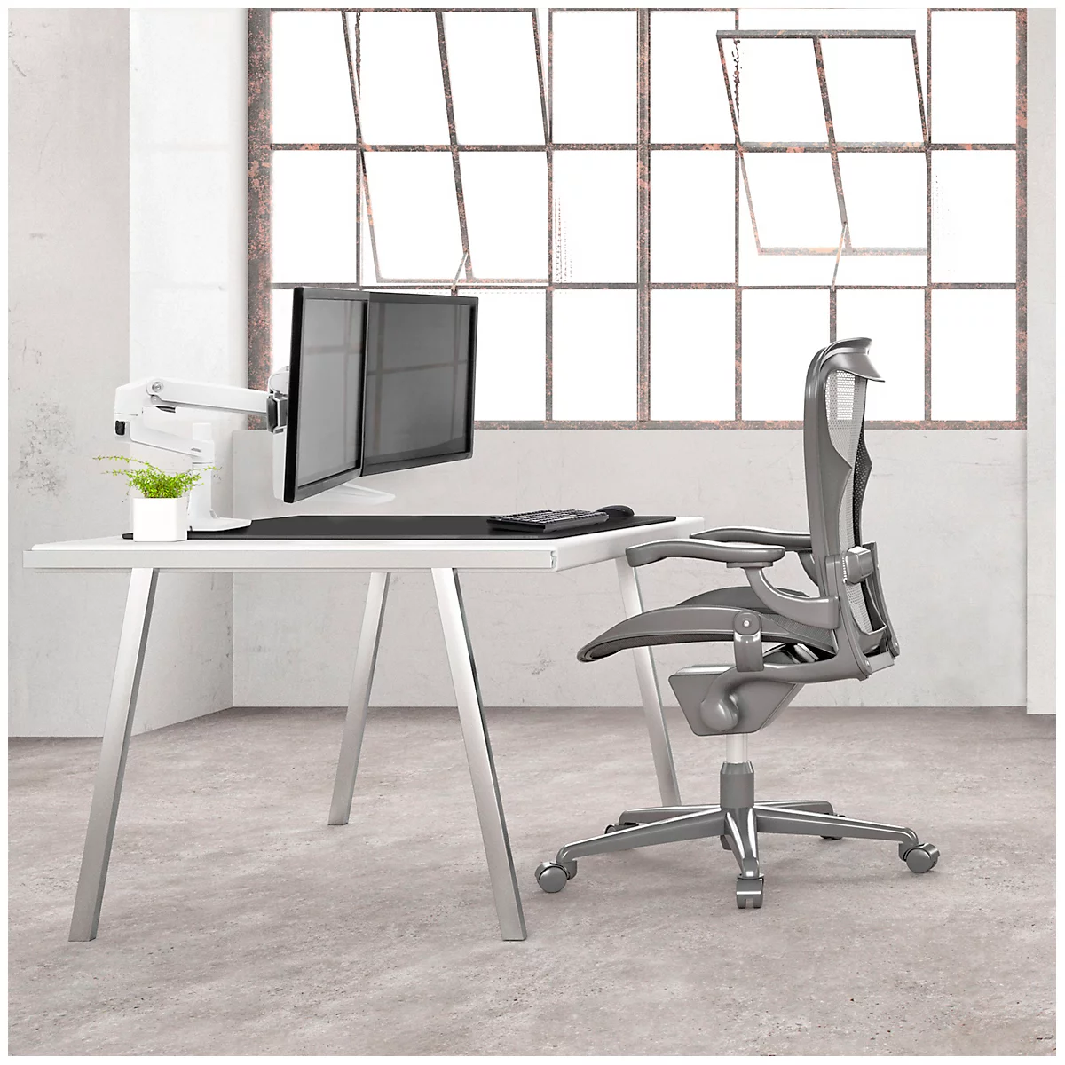 Ergotron Direkt-Schreibtischarm LX Dual, f. 2 Monitore, m. Tischklemme, bis 10 kg