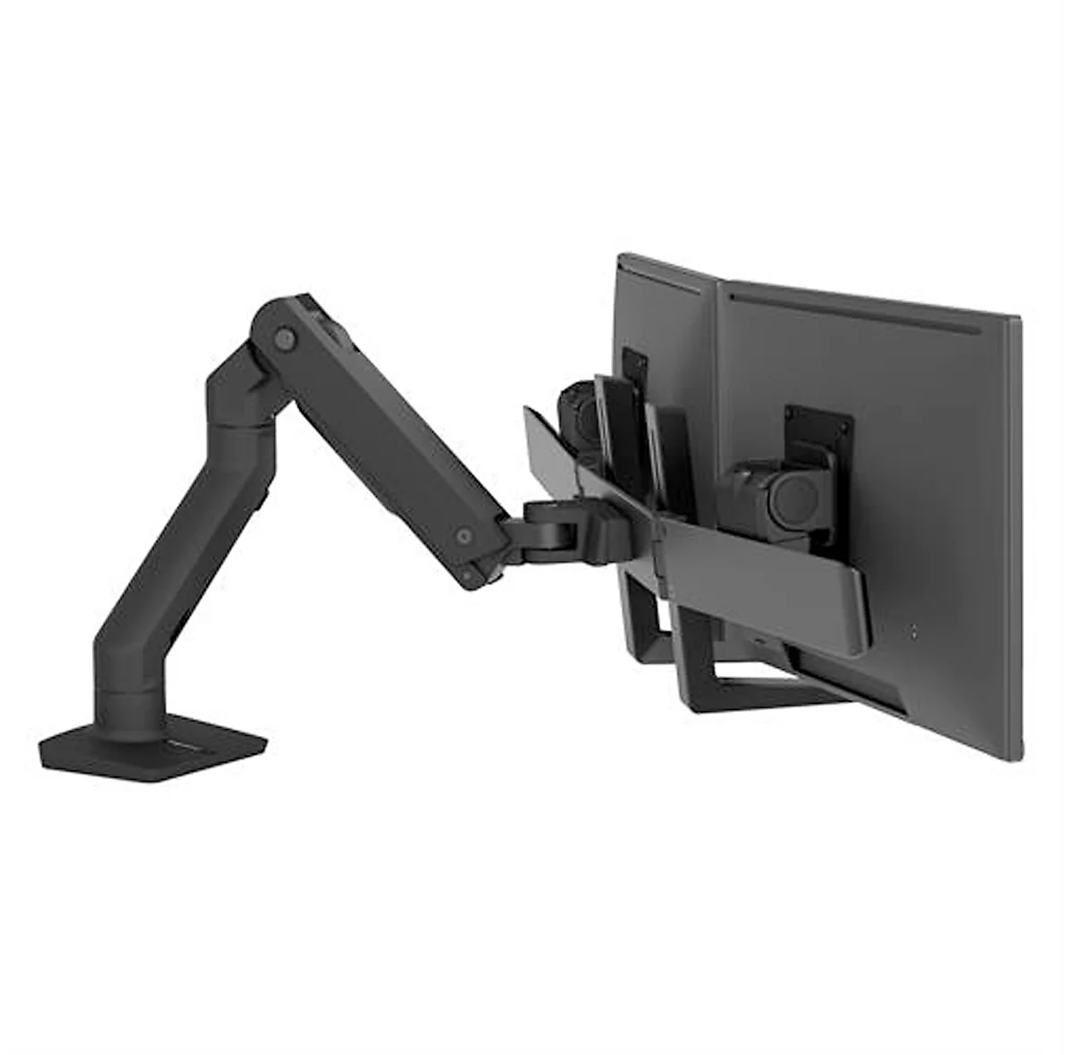 ergotron® HX Desk Monitorarm, für 1 Display bis 49″ & bis 19,1 kg, auch für Curved Monitore, höhen- & tiefenverstellbar, Tischhalterung, schwarz