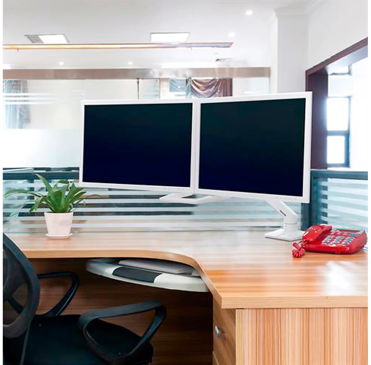 ergotron® HX Desk Monitorarm, für 1 Display bis 49″ & bis 19,1 kg, auch für Curved Monitore, höhen- & tiefenverstellbar, Tischhalterung, weiß