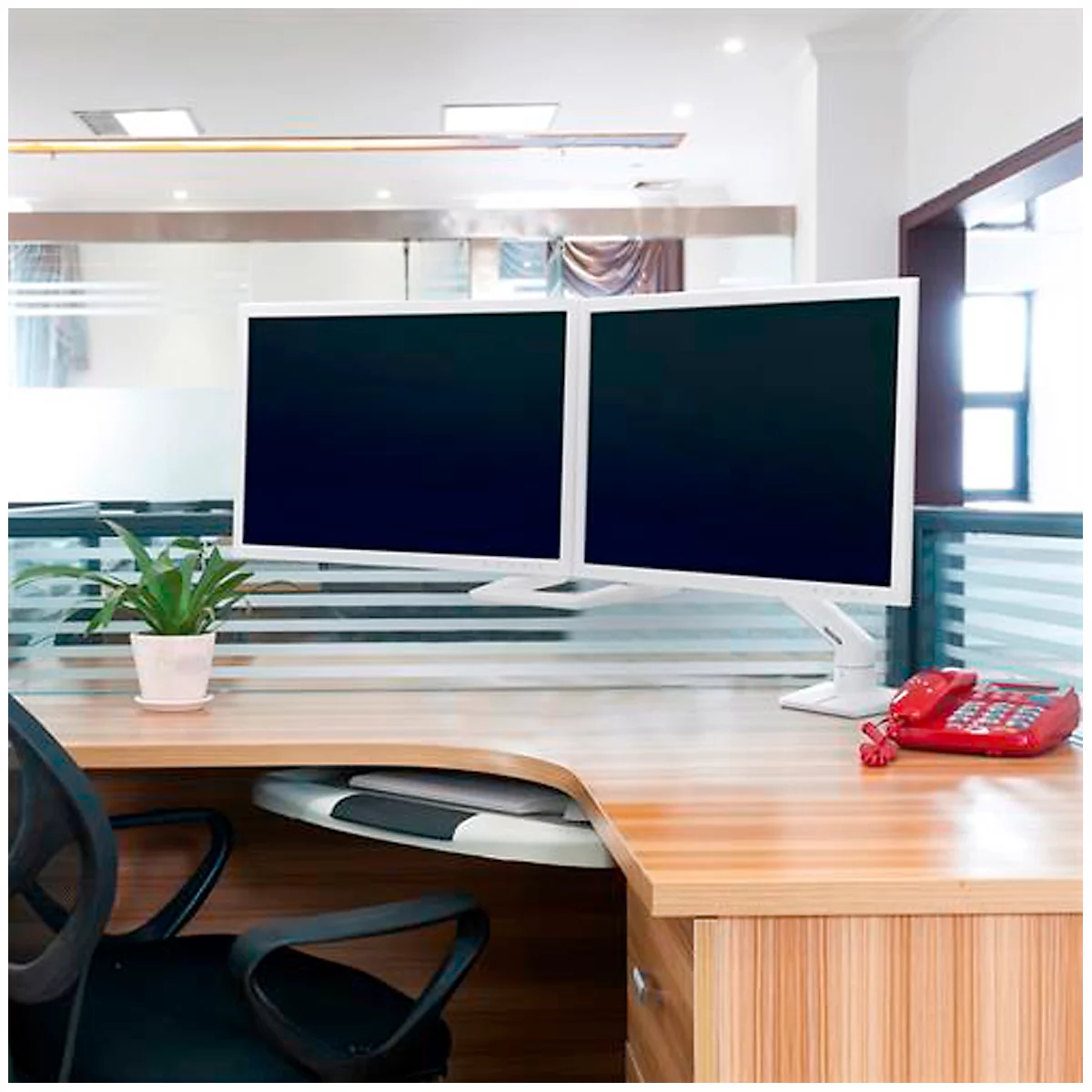 ergotron® HX Desk monitorarm, voor 1 beeldscherm tot 49″ &amp; tot 19,1 kg, ook voor gebogen beeldschermen, in hoogte en diepte verstelbaar, bureaubevestiging, wit