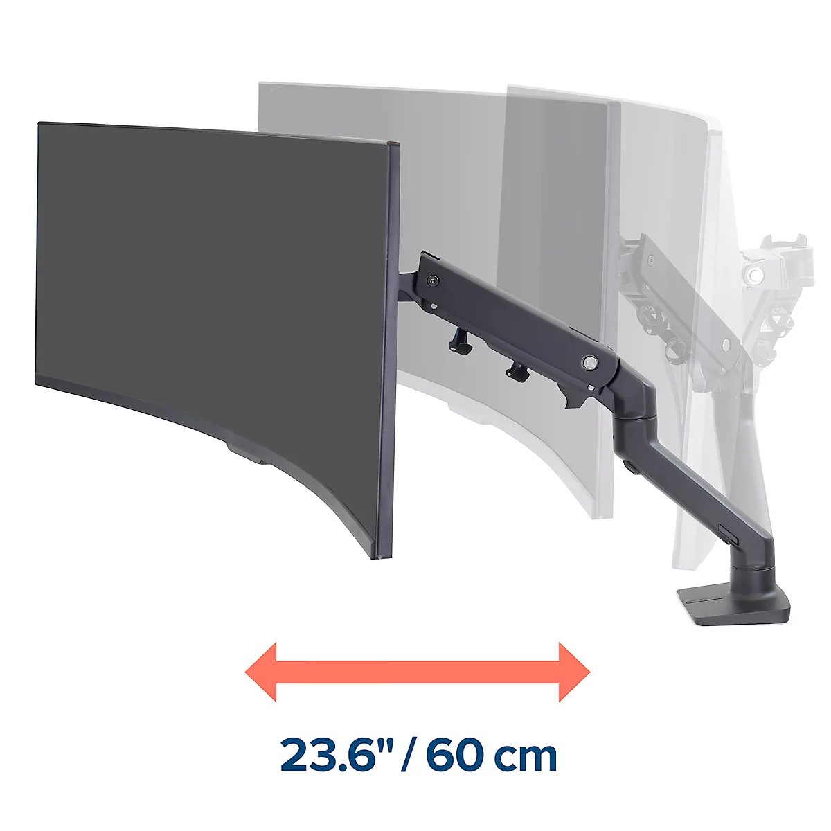 Ergotron HX enkele monitorarm, tot 49', in hoogte/diepte verstelbaar, kantelfunctie, VESA, mat zwart