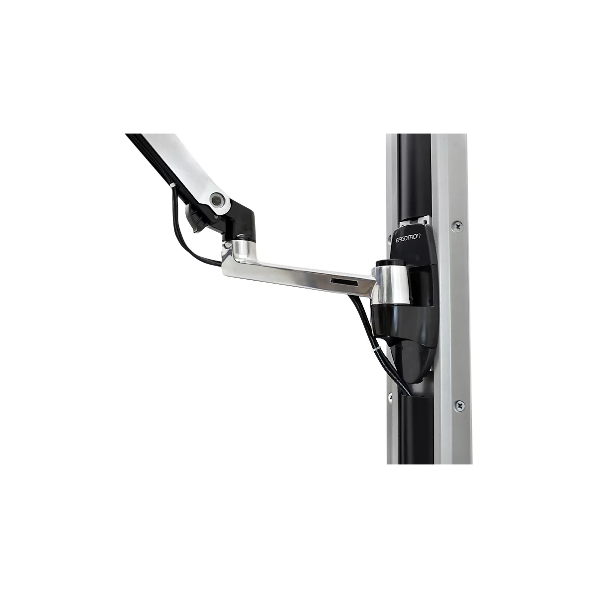 Ergotron LX 45-247-026 zit-sta werkplek, wandmontage, voor 1 beeldscherm tot 32', met toetsenbordlade &amp; medium CPU-houder, in hoogte verstelbaar, kantelbaar, zwenkbaar &amp; kantelbaar, aluminium