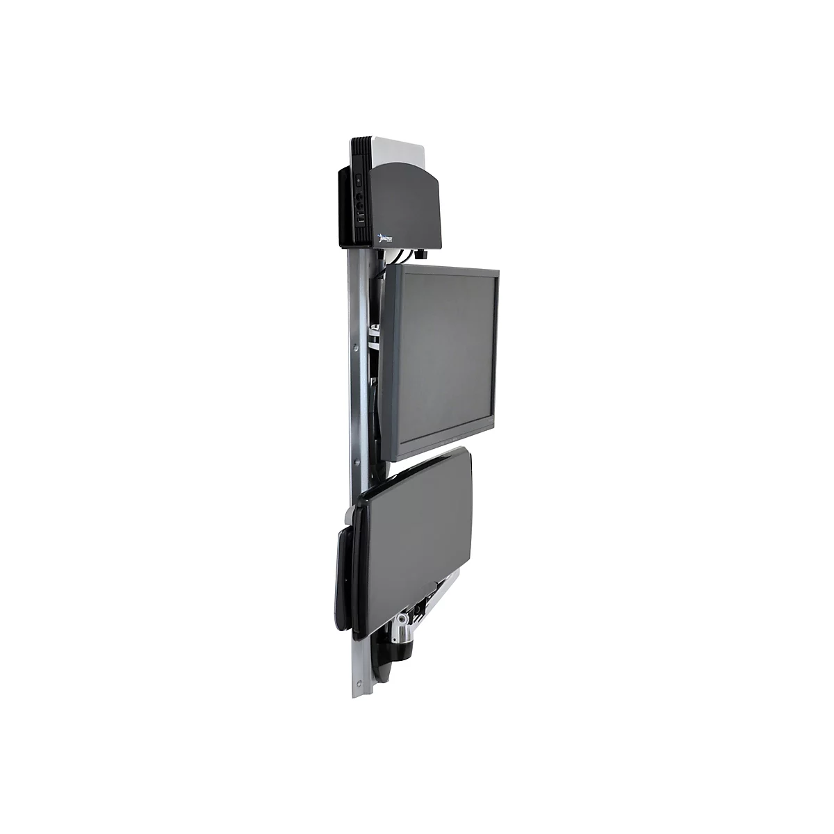 Ergotron LX - Befestigungskit (CPU-Halter, Maushalterung, 2 Schienenabdeckungen, Tastaturarm, 2 Kabelkanäle, Handgelenkkissen, Wandschiene 10', Wandschiene 34', Display-Befestigung, Mauspad) - für LCD-Display / PC-Ausrüstung - kleiner CPU-Halter -...
