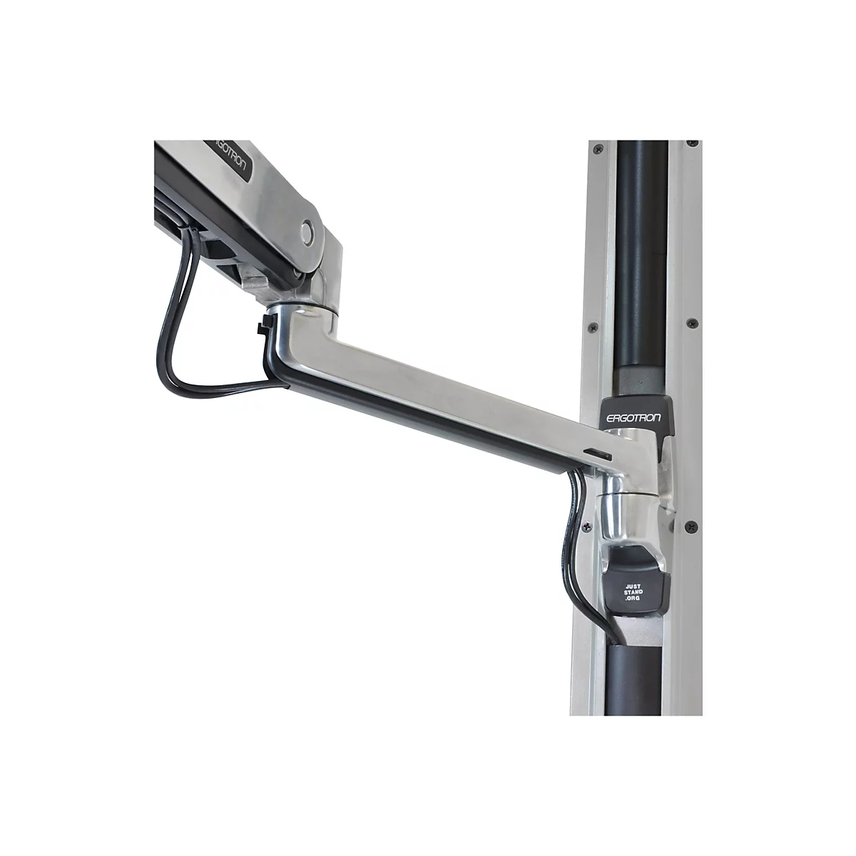 Ergotron LX - Befestigungskit (Steh-Sitz-Arm, Verlängerung, Basis, Tastatur-Tablett, Mausablage zum Herausziehen, Handgelenkkissen, Maushalterung) - für Tastatur und Maus - Polished Aluminum - Wandmontage - für P/N: 45-353-026
