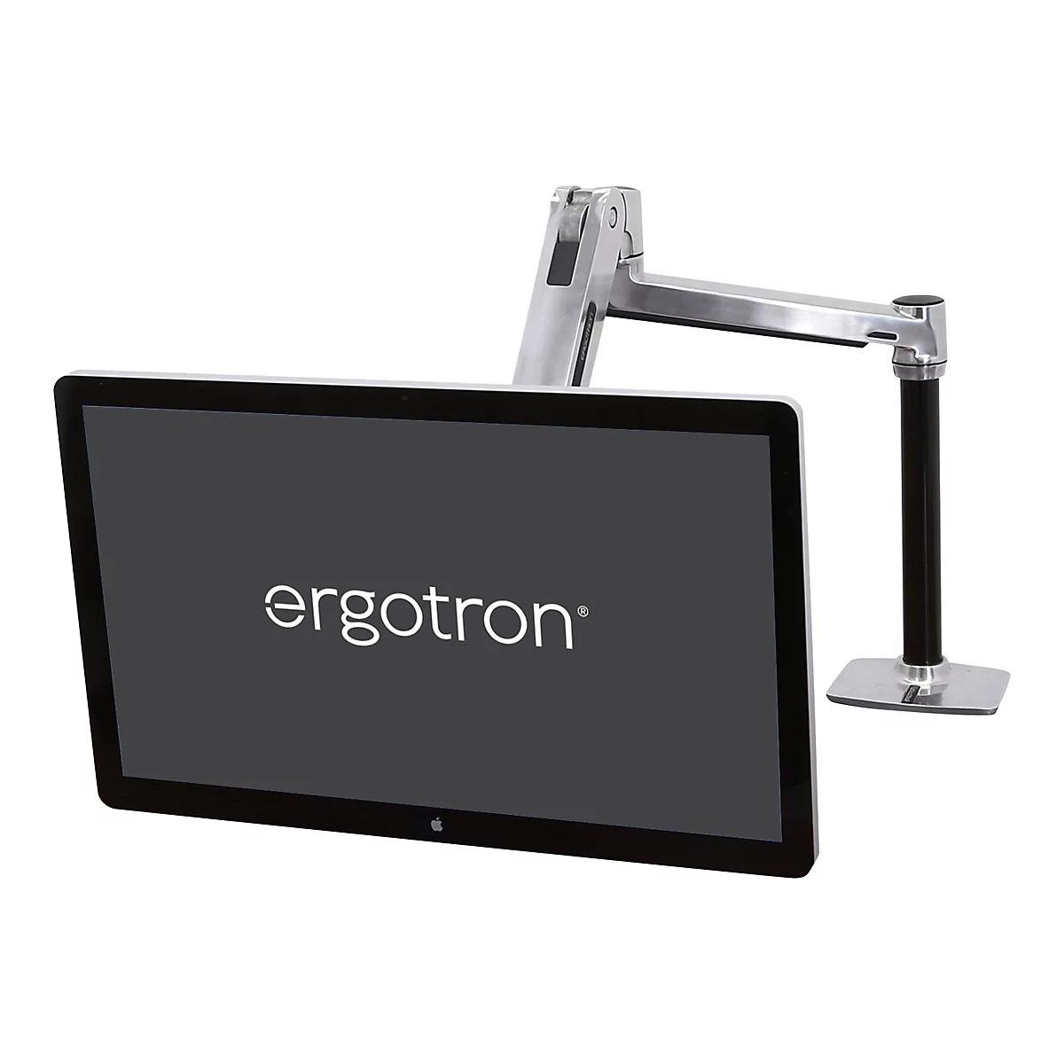 Ergotron LX HD Sit-Stand - Befestigungskit (Gelenkarm, Stange, VESA-Adapter, Tisch-Klemme, Befestigung für Kabeldurchgang) - Konstante Krafttechnologie - für LCD-Display - Polished Aluminum - Bildschirmgröße: up to 124.5 cm (up to 49')