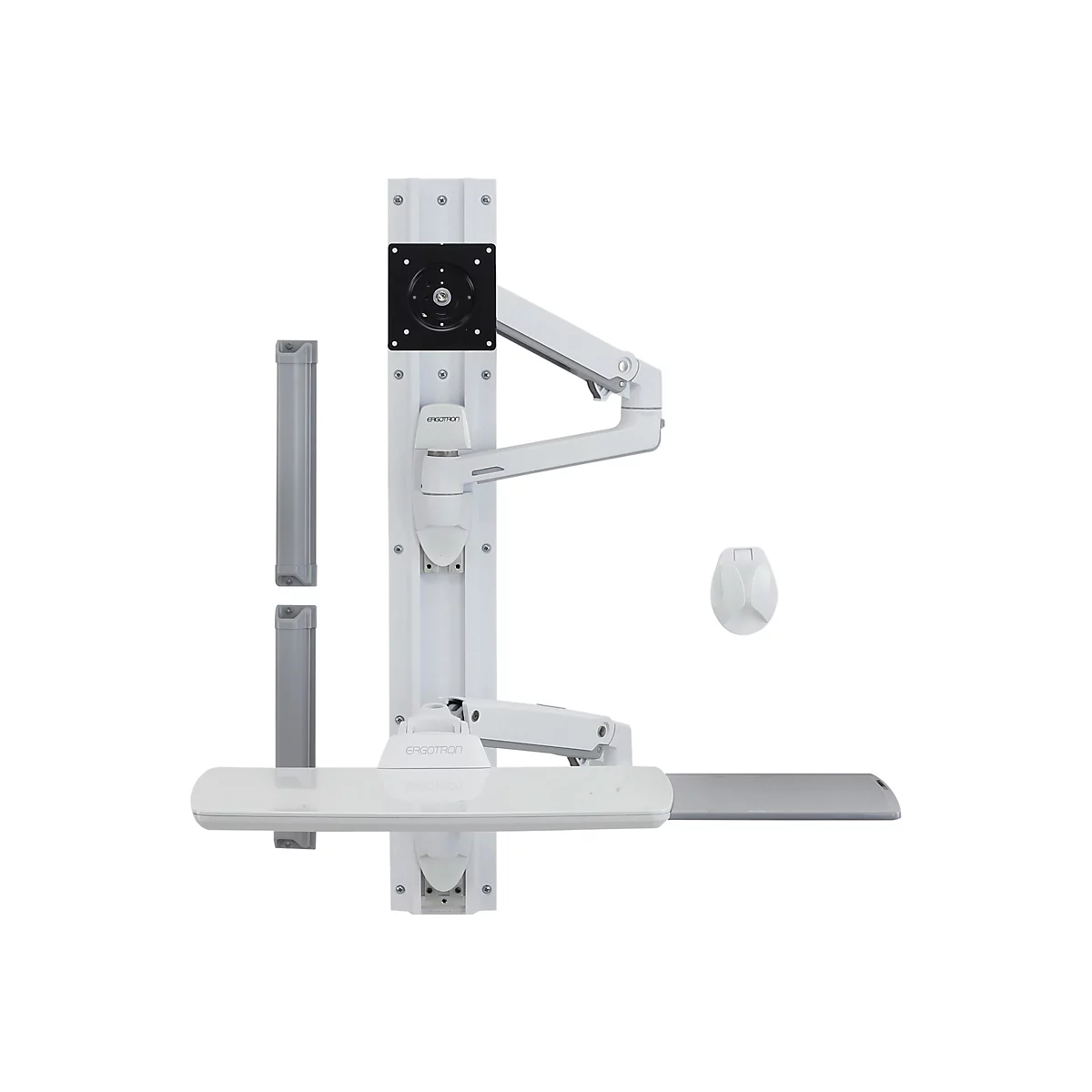 Ergotron LX Wall Mount System - Befestigungskit (Wandarm, Maushalterung, Tastaturarm, 2 Kabelkanäle, Handgelenkkissen, Wandschiene 10', Wandschiene 34') - Konstante Krafttechnologie - für LCD-Display / PC-Ausrüstung - weiß - Bildschirmgröße: bis z...
