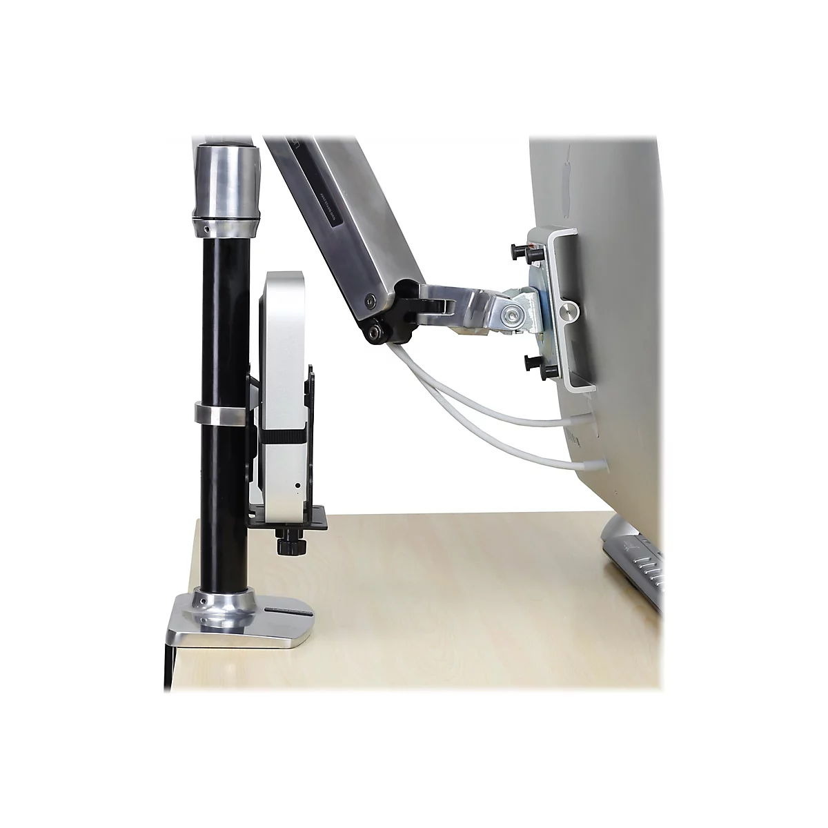 Ergotron - Mini-PC-Halterung - unter Tisch montierbar, Pfosten montierbar, an Wandschiene montierbar, VESA-Halterung montierter - Schwarz - für Ergotron NX; LX Dual Side-by-Side Arm