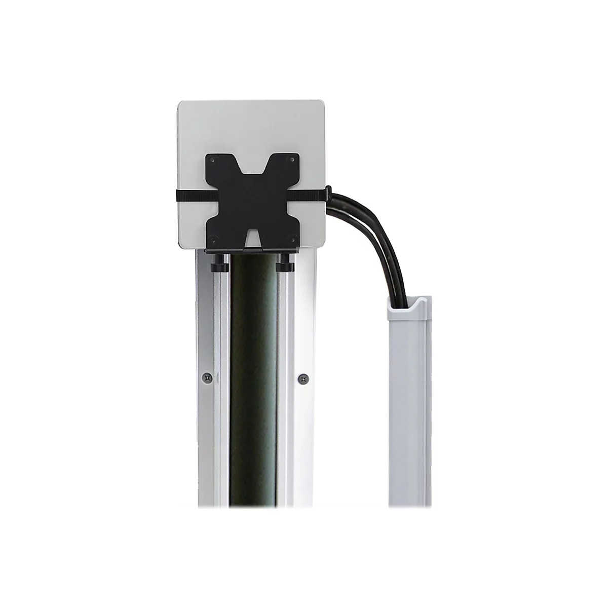 Ergotron - Mini-PC-Halterung - unter Tisch montierbar, Pfosten montierbar, an Wandschiene montierbar, VESA-Halterung montierter - Schwarz - für Ergotron NX; LX Dual Side-by-Side Arm