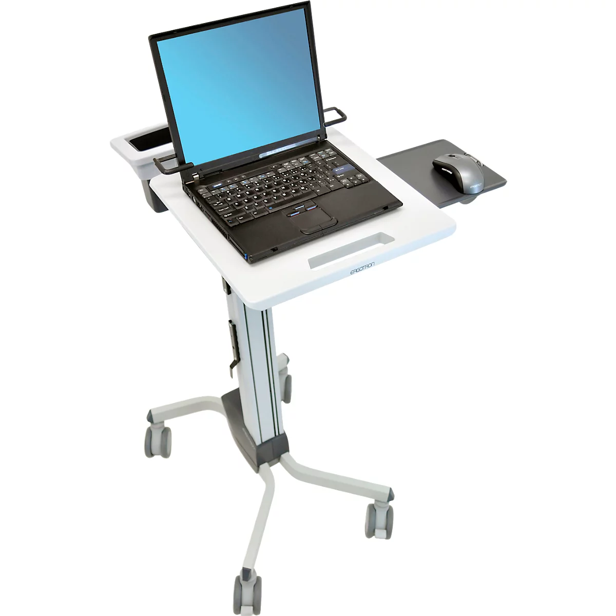 Ergotron Neo-Flex 24-205-214 laptoptrolley, zit- of stawerkplek, in hoogte verstelbaar, voor 17″ laptops, tot 6,8 kg, grijs.
