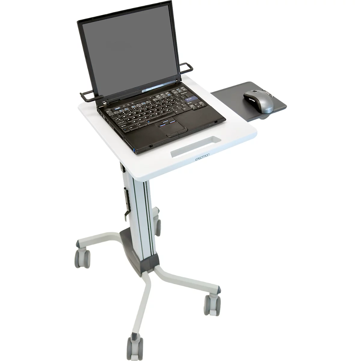 Ergotron Neo-Flex 24-205-214 laptoptrolley, zit- of stawerkplek, in hoogte verstelbaar, voor 17″ laptops, tot 6,8 kg, grijs.