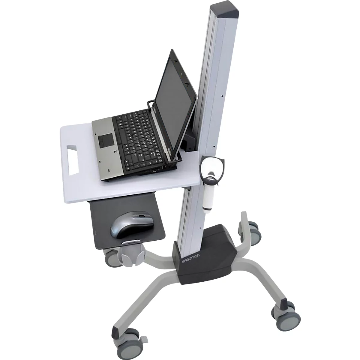 Ergotron Neo-Flex 24-205-214 laptoptrolley, zit- of stawerkplek, in hoogte verstelbaar, voor 17″ laptops, tot 6,8 kg, grijs.