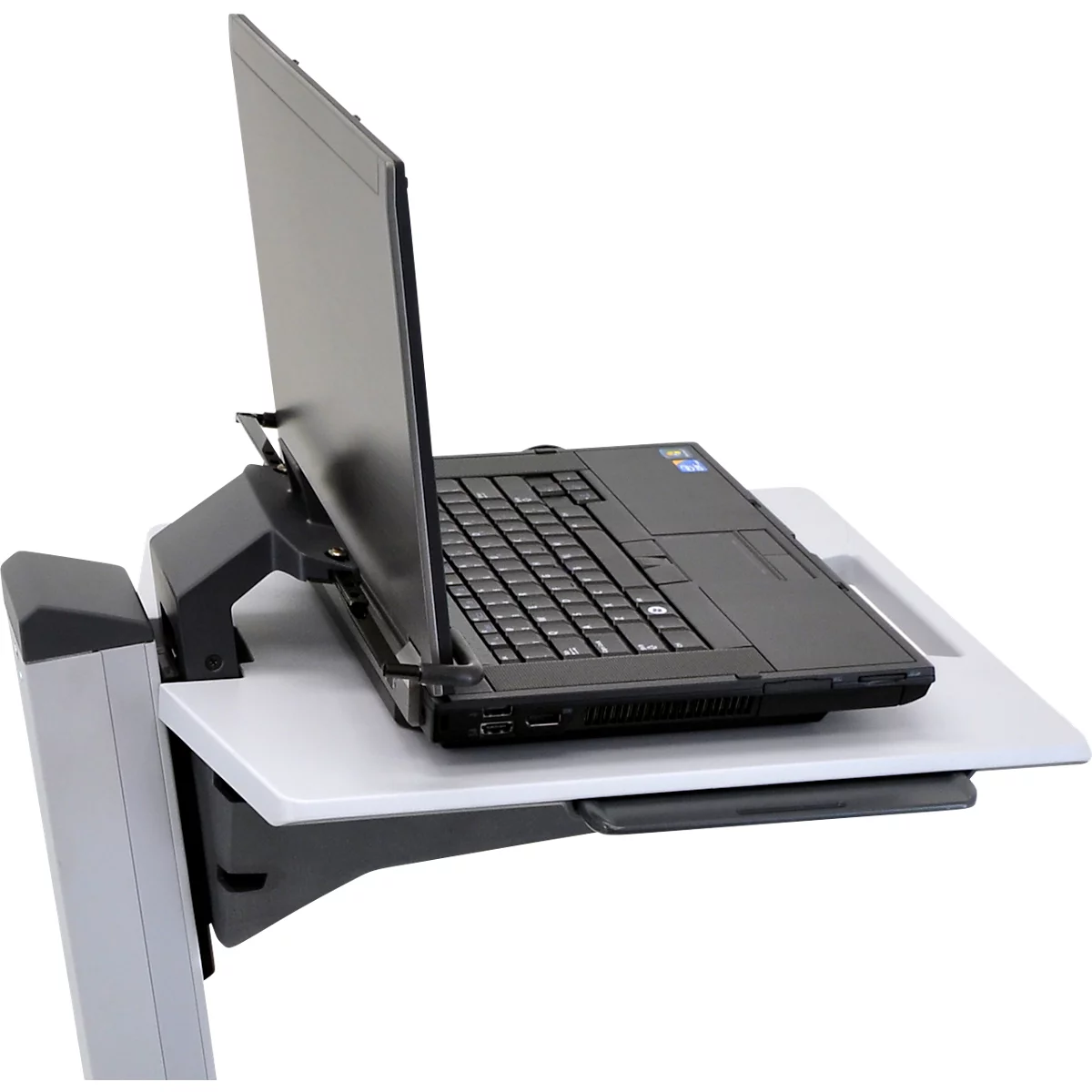 Ergotron Neo-Flex 24-205-214 laptoptrolley, zit- of stawerkplek, in hoogte verstelbaar, voor 17″ laptops, tot 6,8 kg, grijs.
