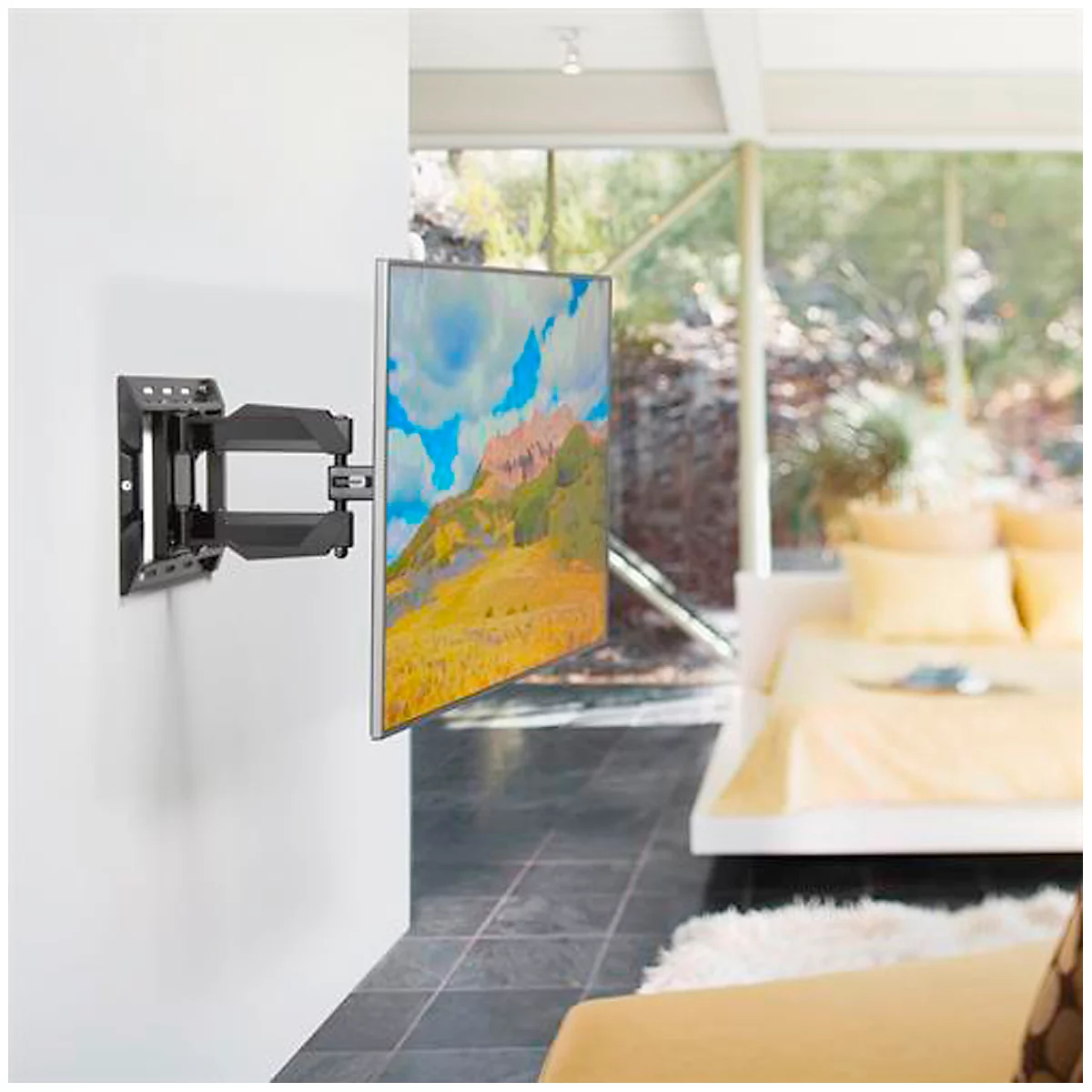 ergotron® Neo-Flex® UHD Monitorwandhalterung, für 1 Display bis 70″ & bis 54,4 kg, neig- & schwenkbar, Kabelführung, VESA, Montagematerial, schwarz