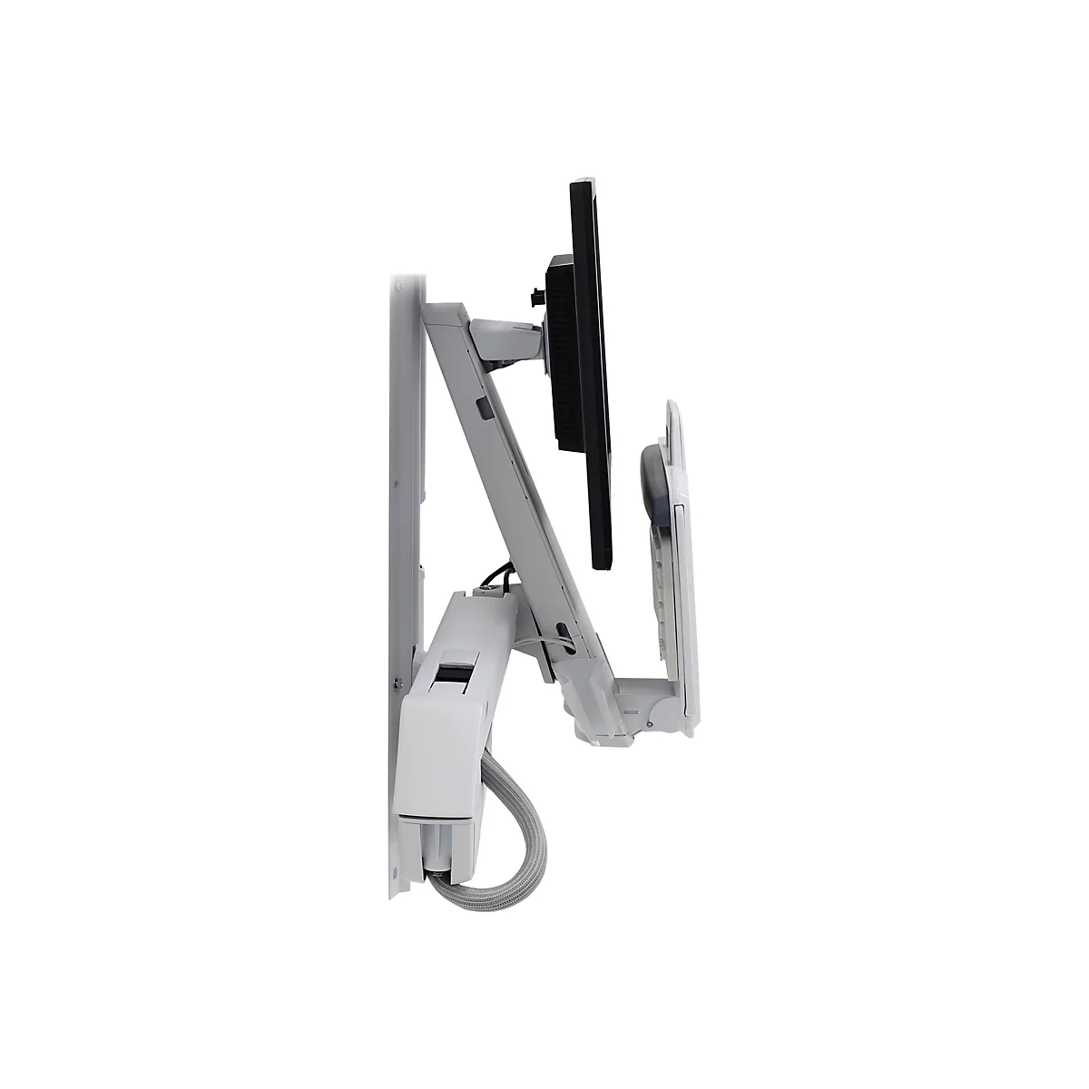 Ergotron Sit-Stand Combo - Befestigungskit (Gelenkarm, Tastatur-Tablett) - für LCD-Display / PC-Ausrüstung - Aluminium, hochwertiger Kunststoff - weiß - Bildschirmgröße: bis zu 61 cm (bis zu 24 Zoll)