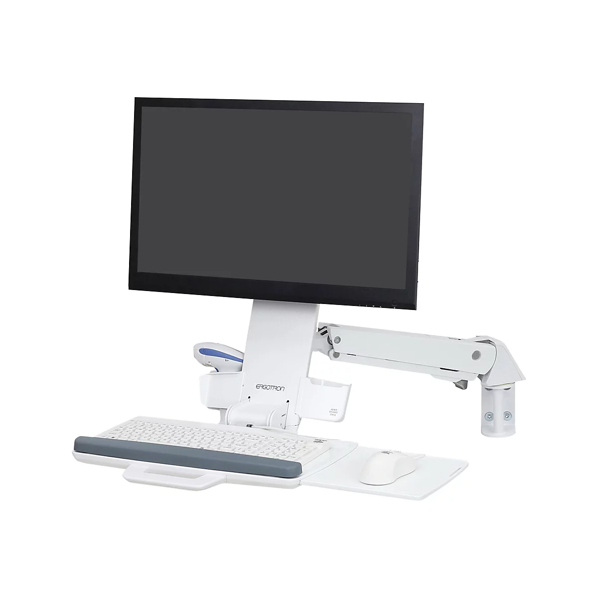 Ergotron Sit-Stand Combo - Befestigungskit (Gelenkarm, Tastatur-Tablett) - für LCD-Display / PC-Ausrüstung - Aluminium, hochwertiger Kunststoff - weiß - Bildschirmgröße: bis zu 61 cm (bis zu 24 Zoll)
