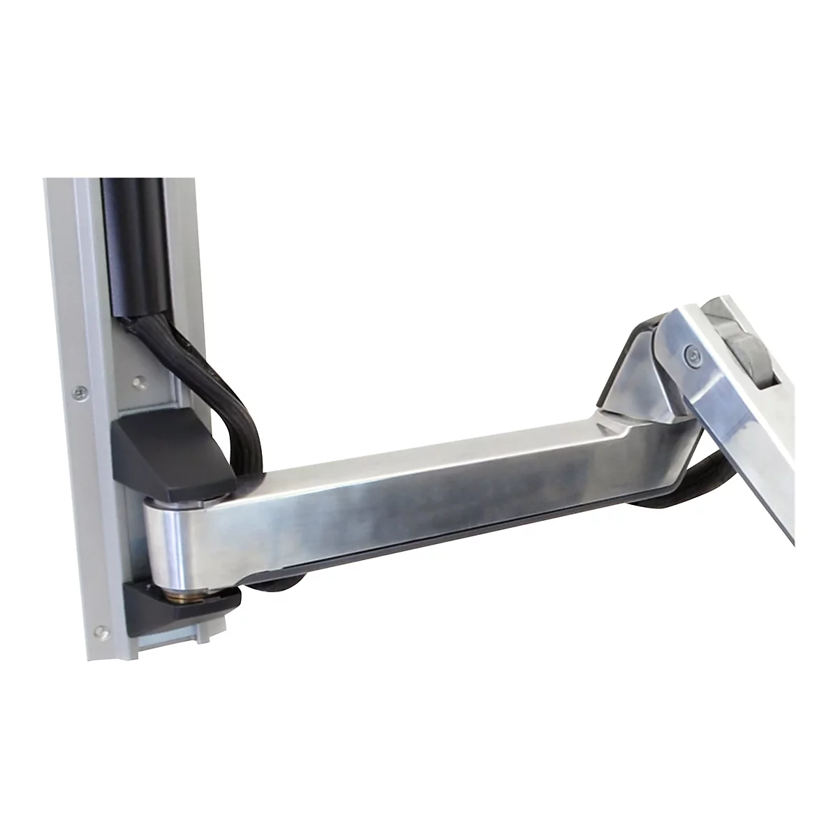 Ergotron Sit-Stand Combo Extender - Montagekomponente (Verlängerungsarm, Wandschienenhalterung, Armabdeckung, Befestigungsmaterialien) - für LCD-Display / PC-Ausrüstung - Aluminium, hochwertiger Kunststoff - Polished Aluminum