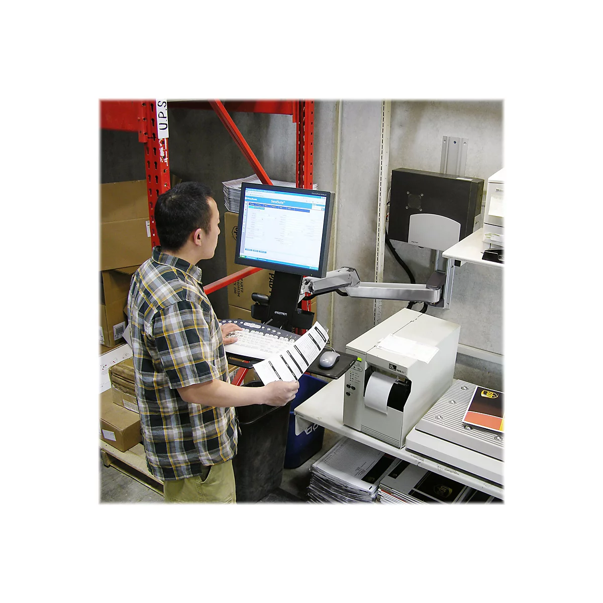 Ergotron Sit-Stand Combo Extender - Montagekomponente (Verlängerungsarm, Wandschienenhalterung, Armabdeckung, Befestigungsmaterialien) - für LCD-Display / PC-Ausrüstung - Aluminium, hochwertiger Kunststoff - Polished Aluminum