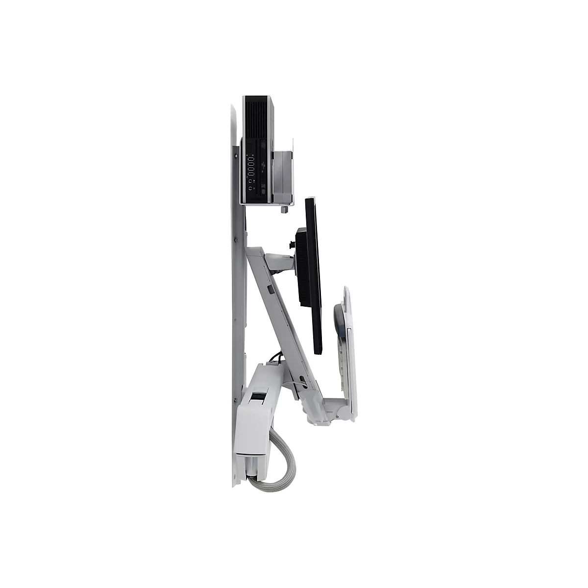 Ergotron Sit-Stand Combo System Mit CPU-Halter klein - Befestigungskit (Tastatur-Tablett, CPU Wandhalterung, einstellbarer Monitorarm) - für LCD-Display / PC-Ausrüstung - kleiner CPU-Halter - Aluminium, hochwertiger Kunststoff - weiß