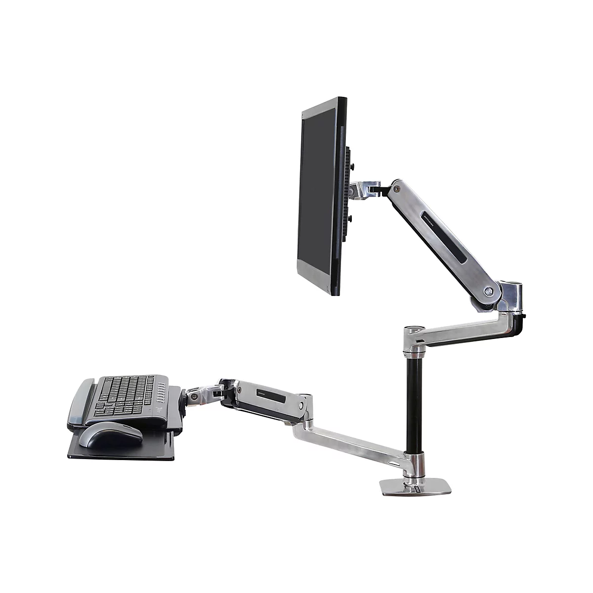 Ergotron WorkFit-LX - Stehender Tischwandler - Polished Aluminum