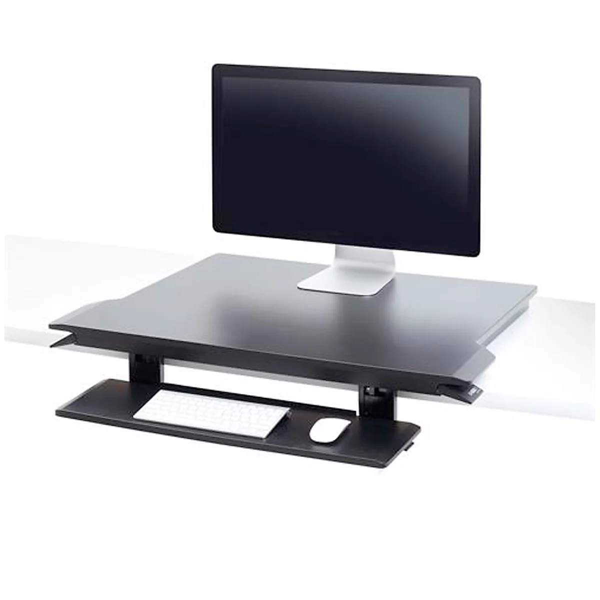 ergotron® WorkFit TX bureauverhoger, in hoogte verstelbaar monitorlegbord/werkblad &amp; in hoogte verstelbaar toetsenbordlegbord, tot 18,2 kg, zwart