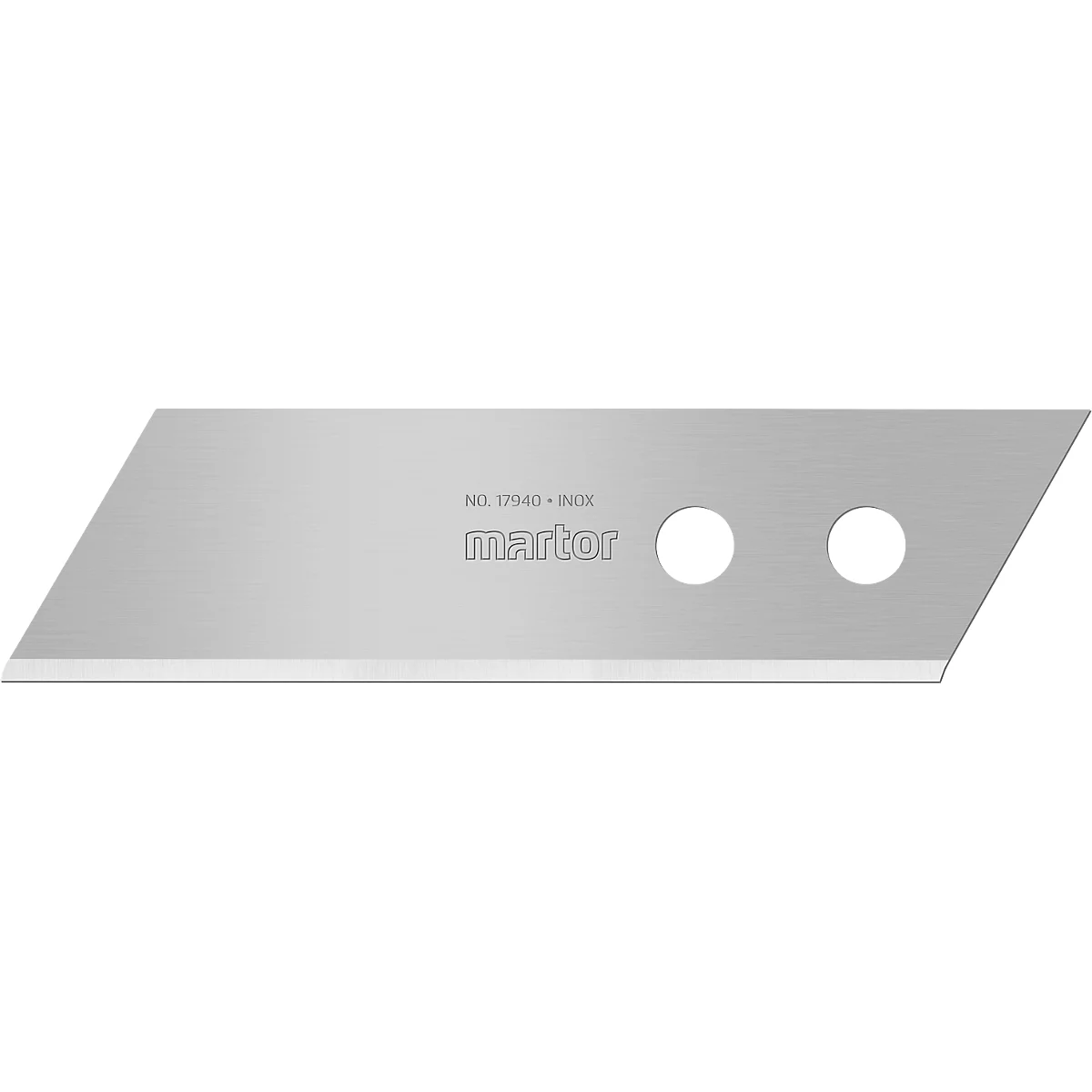 Ersatzklinge Martor Nr. 17940, 1-fach nutzbar, Stärke 0,5 mm, L 71,2 x B 17,7 mm, rostfreier Stahl, 10 Stück