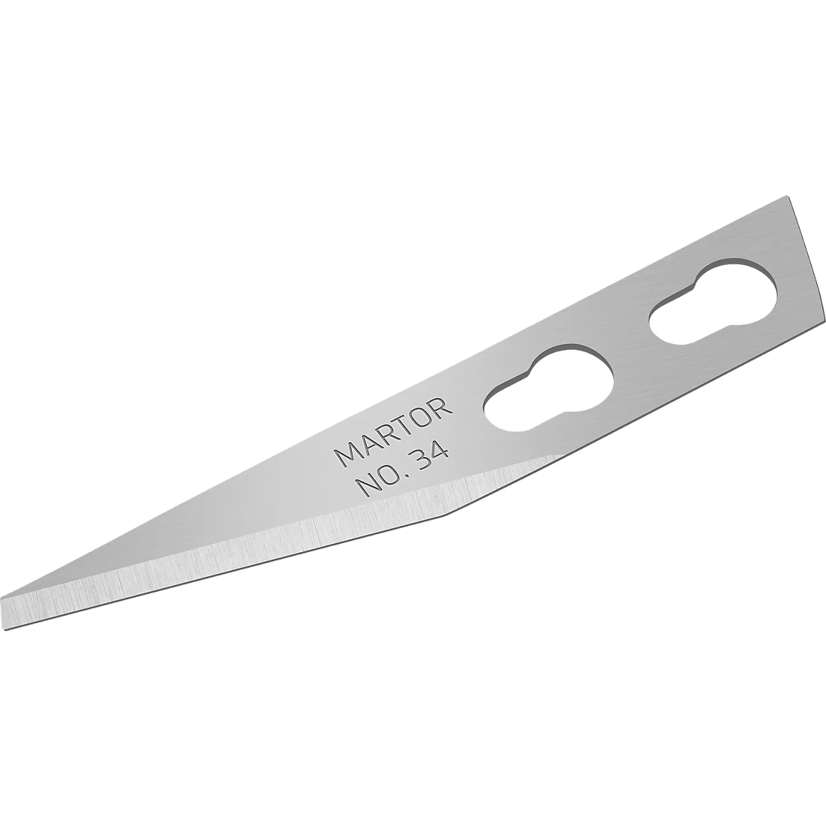Ersatzklinge Martor Nr. 34, 1-fach nutzbar, Stärke 0,5 mm, L 36,5 x B 5,7 mm, Stahl, 10 Stück