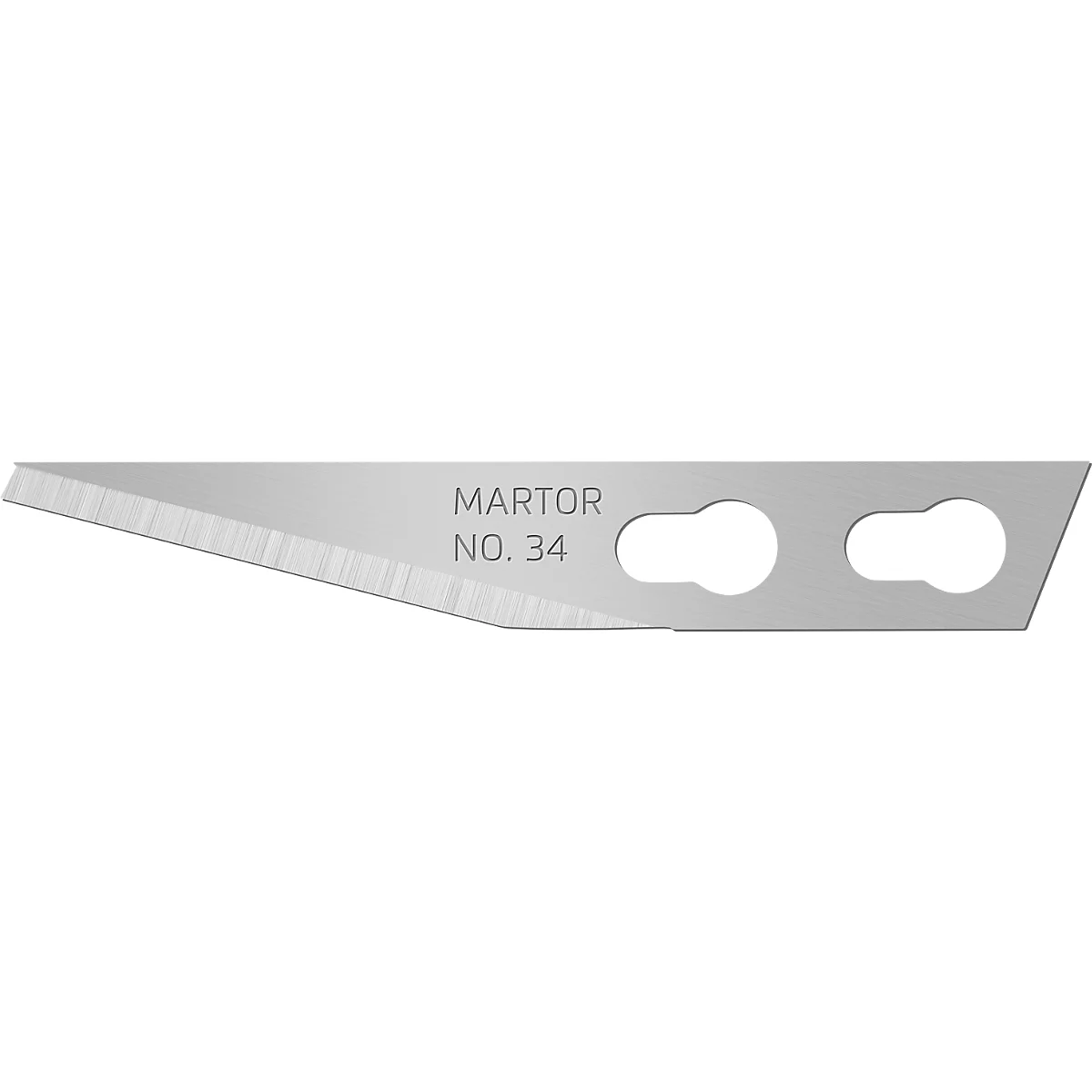Ersatzklinge Martor Nr. 34, 1-fach nutzbar, Stärke 0,5 mm, L 36,5 x B 5,7 mm, Stahl, 10 Stück