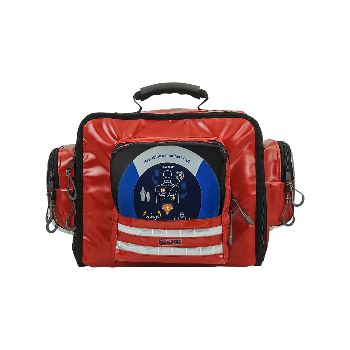 Erste-Hilfe-Wandtasche MedX5, mit Defibrillator SAM350P & Befüllung nach DIN 13157