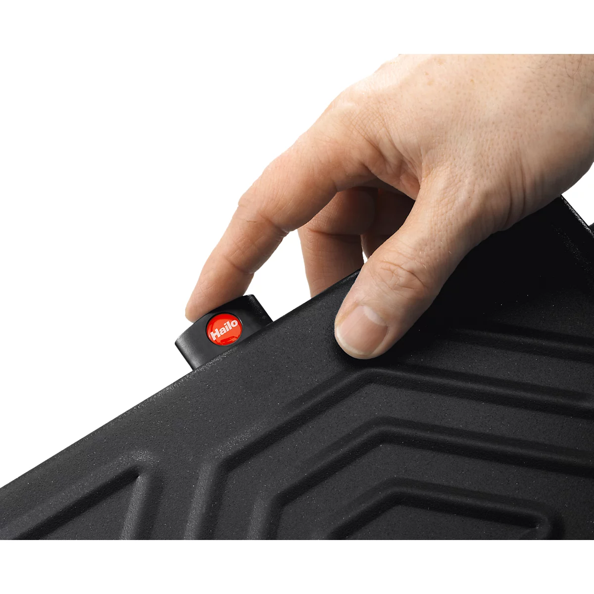 Escabeau à marches Hailo L100 TopLine, EN 131, avec cuvette multifonctions &amp; barre de maintien, jusqu'à 150 kg, 8 marches