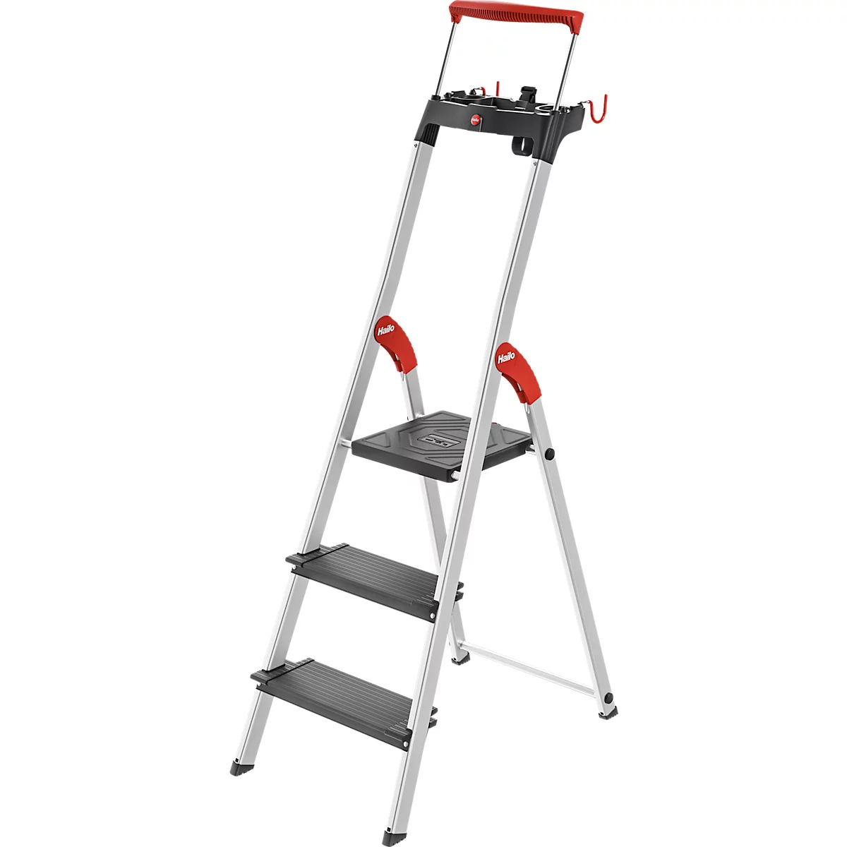 Escabeau Marche-pied Aluminium 2 marches Portée max 125 kg Pieds