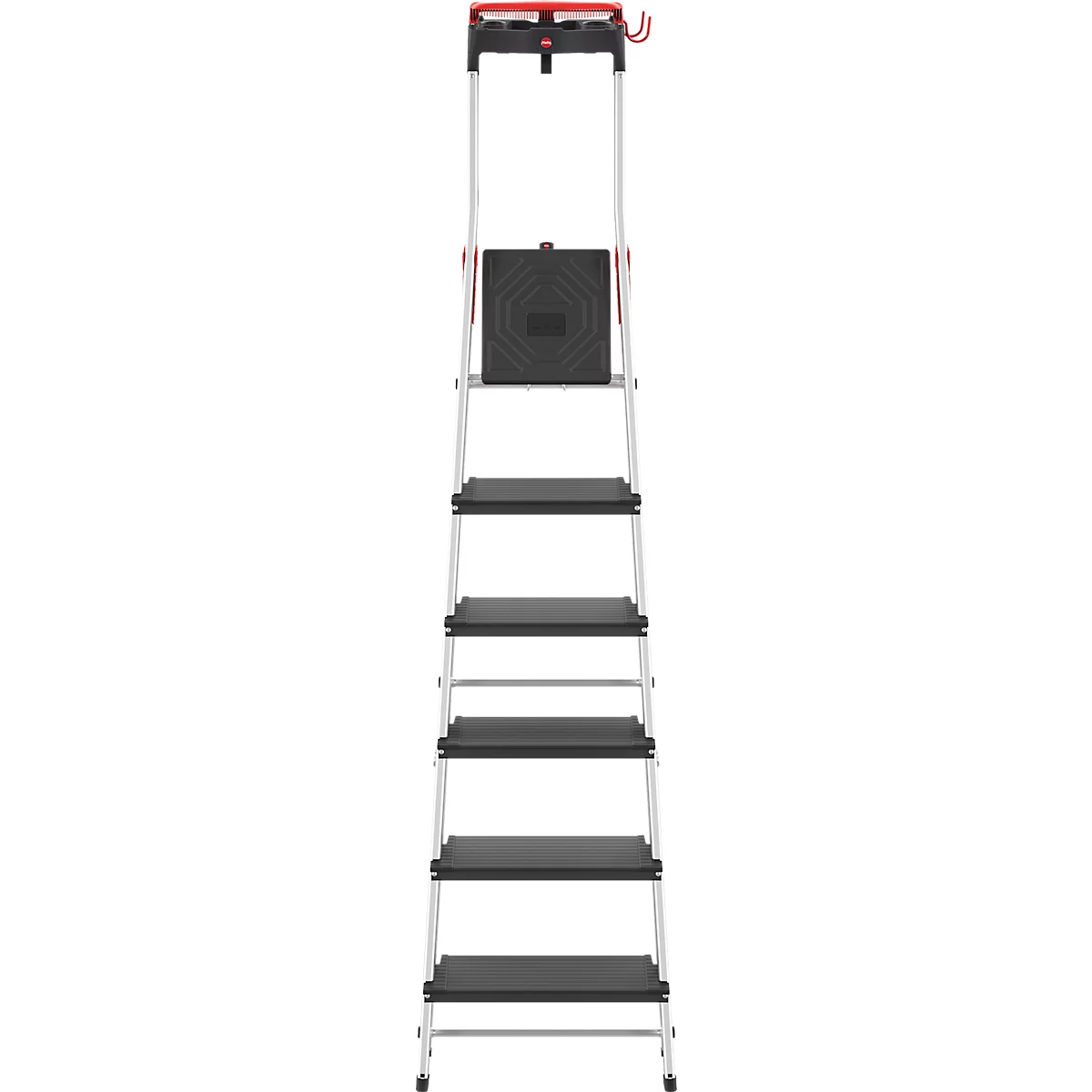 Escabeau Hailo L100, EN 131, avec plateau multifonction et barre de maintien, jusqu'à 150 kg, 6 marches