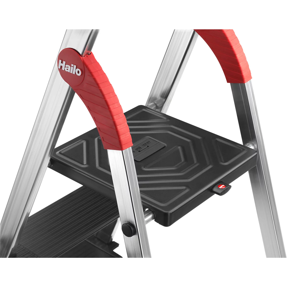 Escalera de mano Hailo L100 TopLine, EN 131, con bandeja multifunción y barra de agarre, hasta 150 kg, 5 peldaños