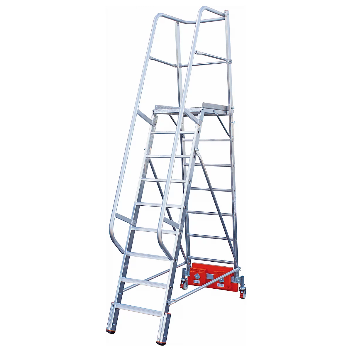 Escalera de plataforma, aluminio Vario, 9 escalones