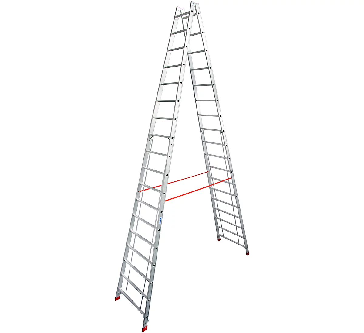 Escalera doble de peldaños, de aluminio, 2 x 18 peldaños