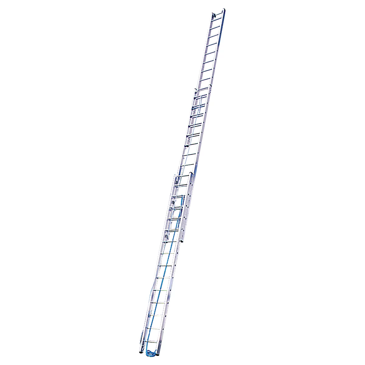 Escalera extensible con cuerda, 3 partes, 3 x 14 peldaños