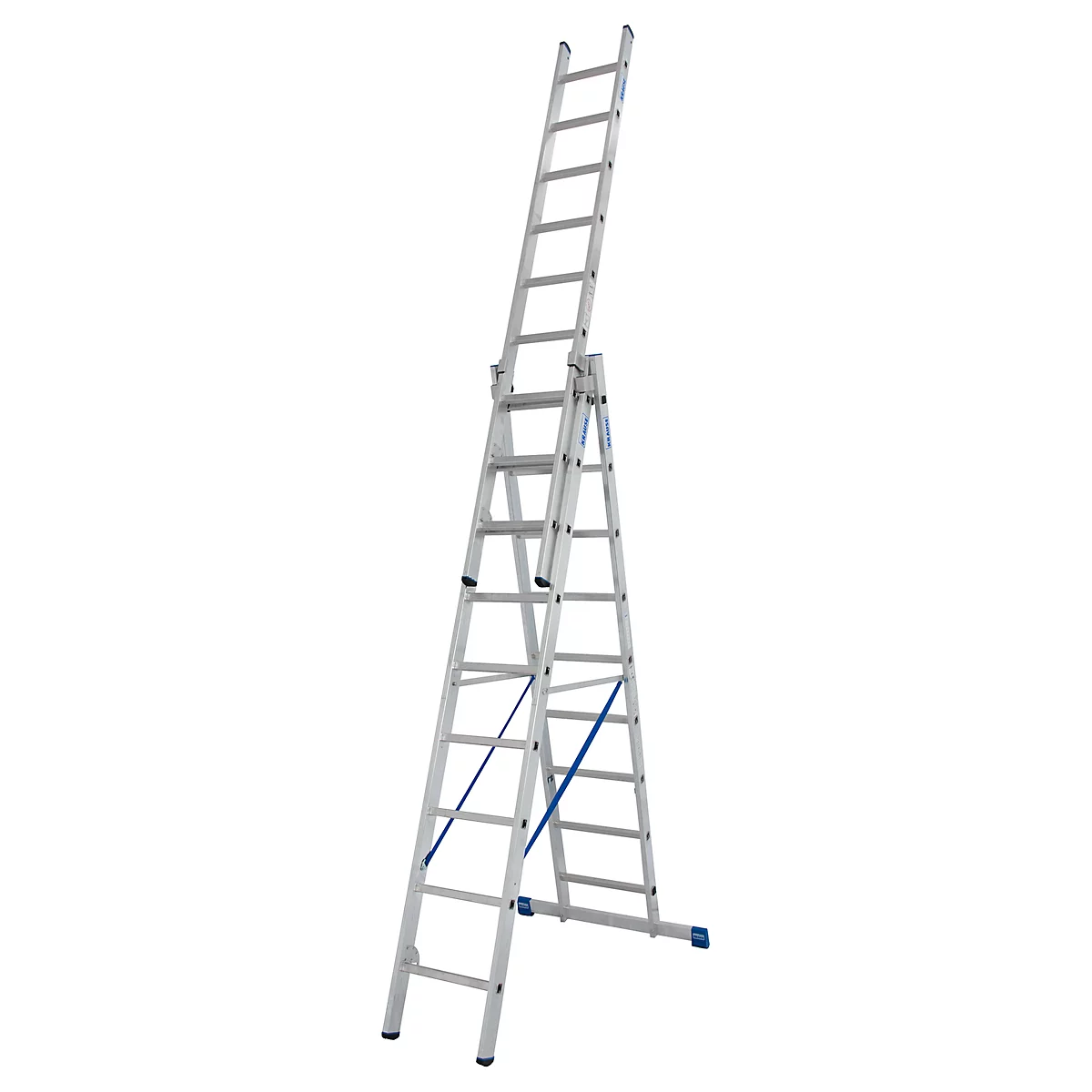 Escalera multiusos de aluminio 3 x 9 peldaños