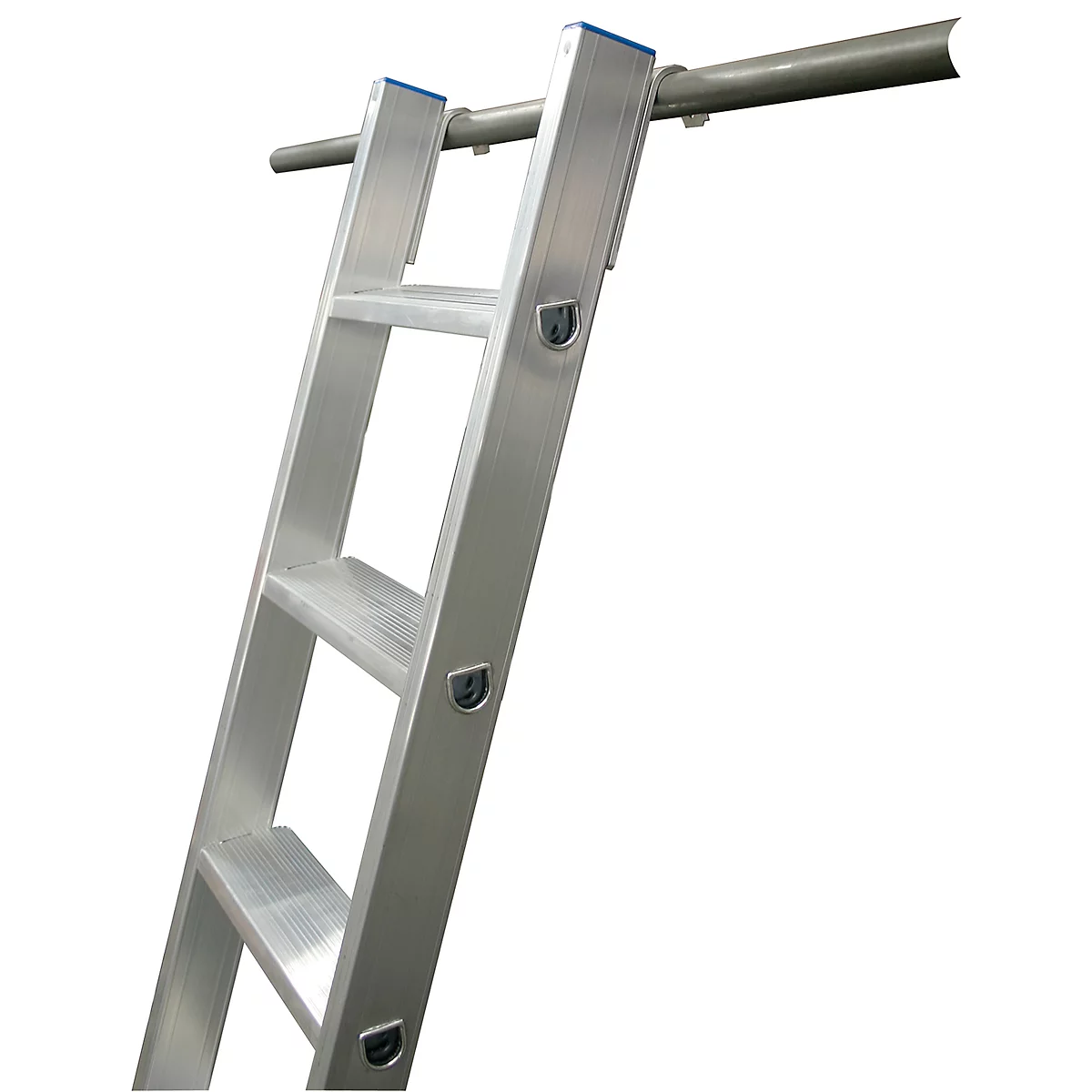 Escalera para estanterías KRAUSE, aluminio, con 1 par de ganchos de suspensión, 8 escalones