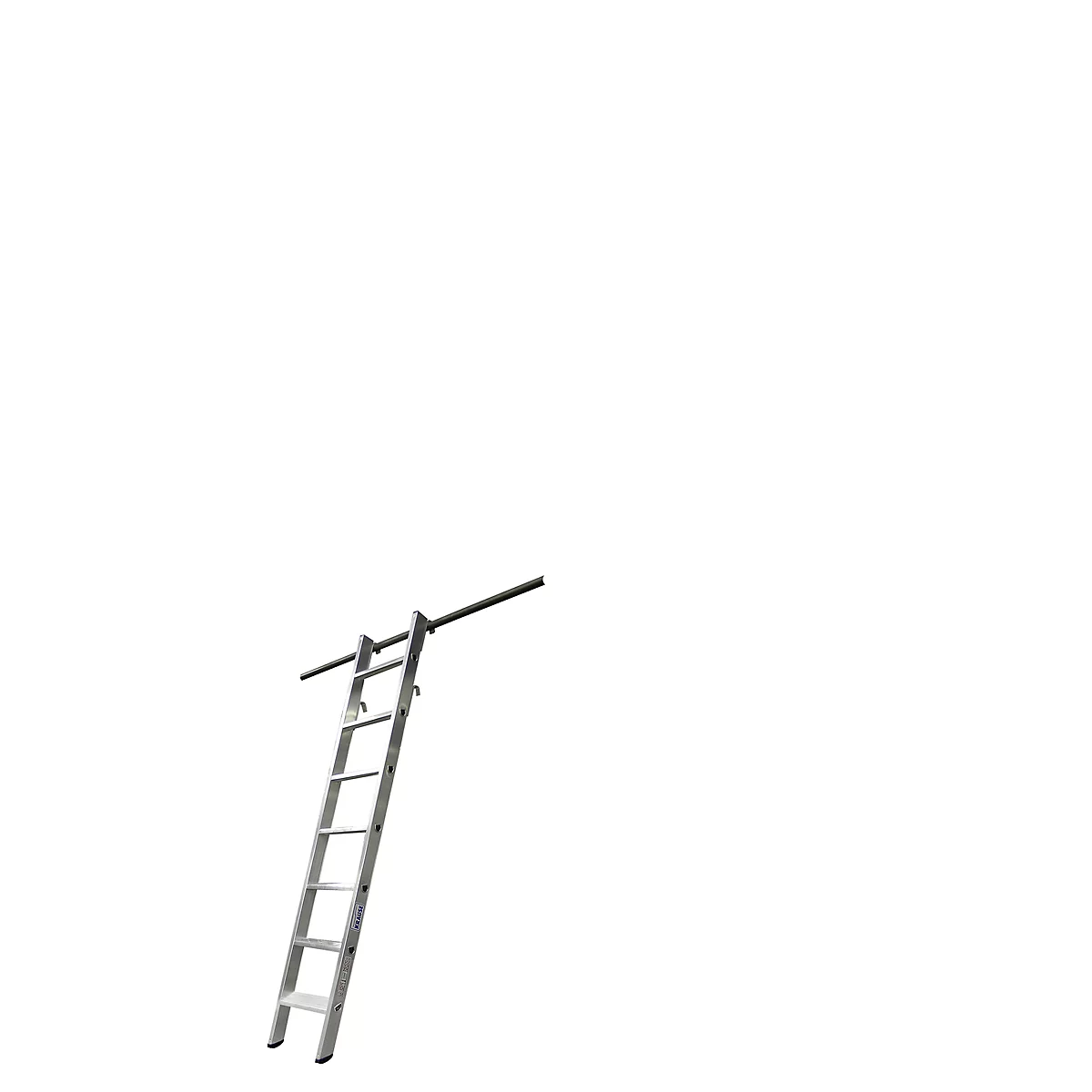 Escalera para estanterías KRAUSE, aluminio, con 2 pares de ganchos de suspensión/sujeción, 7 escalones