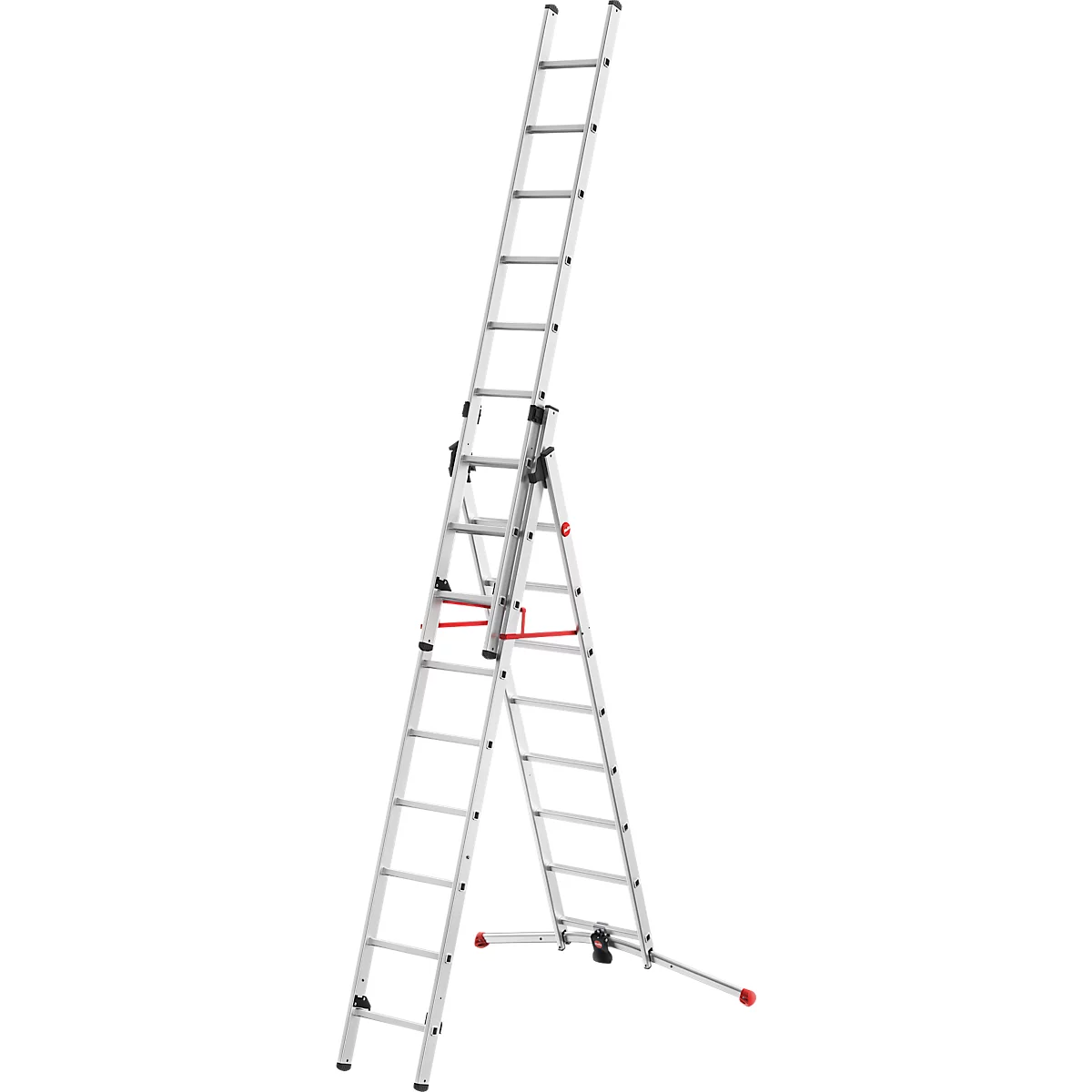 Escalera polivalente Hailo S100 ProfiLOT, EN 131, sistema LOT, escalera ajustable hasta 540 mm, hasta 150 kg, 2 x 9 + 1 x 8