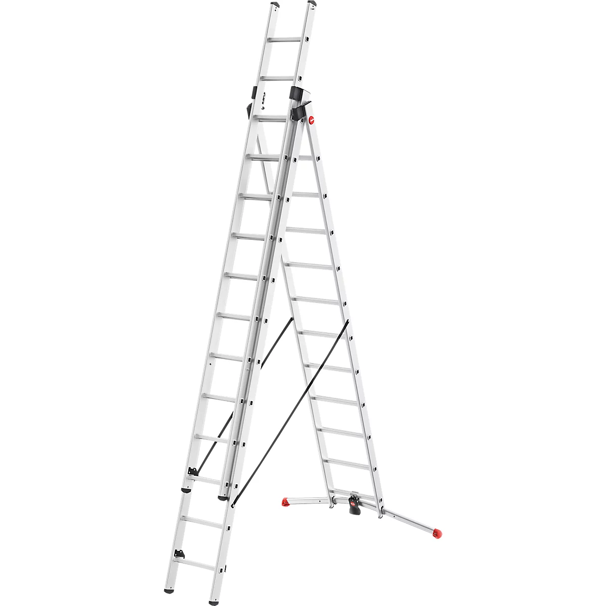 Escalera polivalente Hailo S100 ProfiLOT, EN 131, sistema LOT, hasta 150 kg, 3 x 12