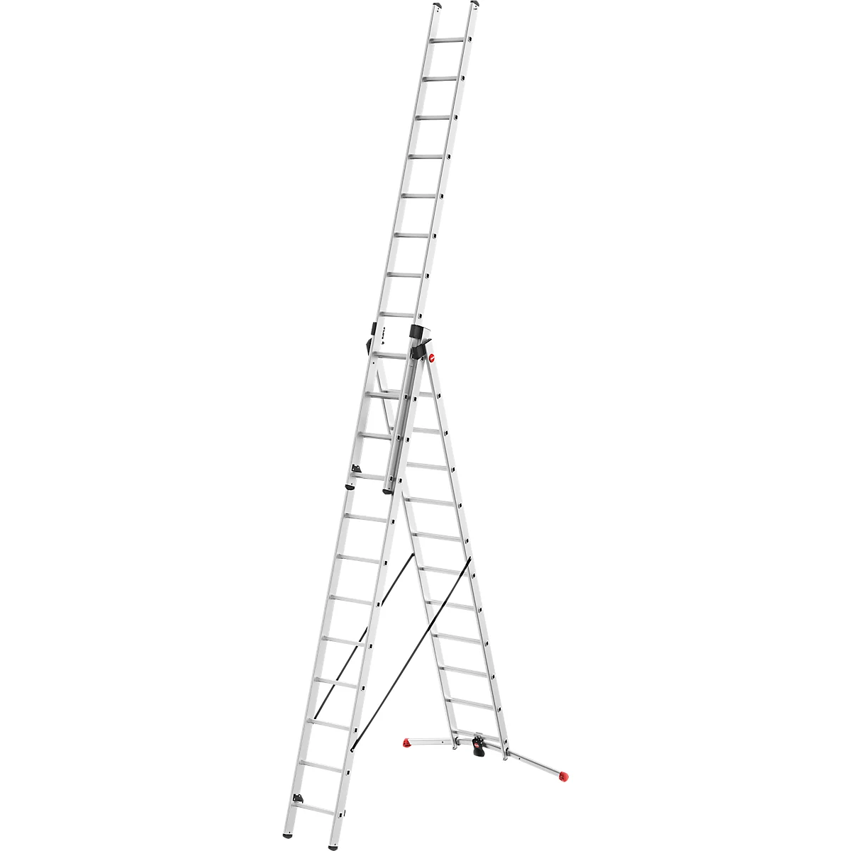 Escalera polivalente Hailo S100 ProfiLOT, EN 131, sistema LOT, hasta 150 kg, 3 x 12