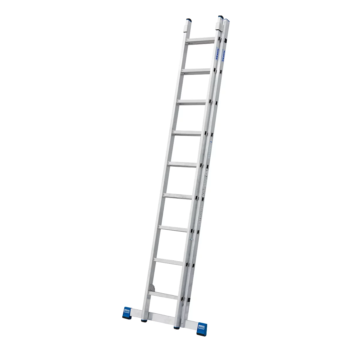 Escalera telescópica de aluminio Stabilo, de 2 piezas, 2 x 9 peldaños, con travesaño