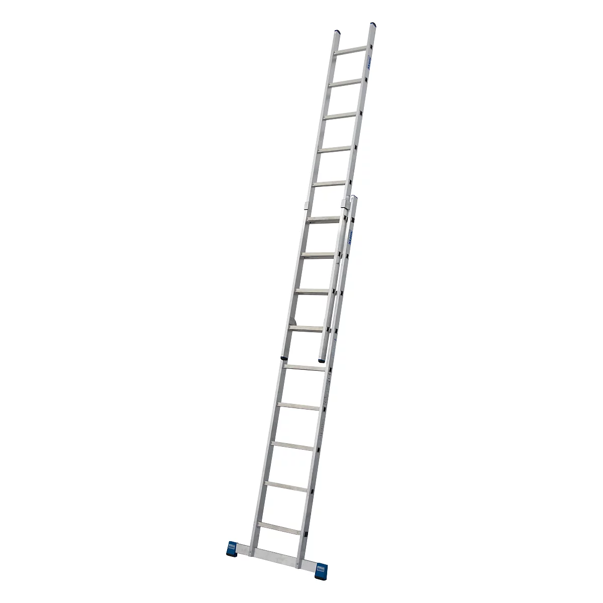 Escalera telescópica de aluminio Stabilo, de 2 piezas, 2 x 9 peldaños, con travesaño